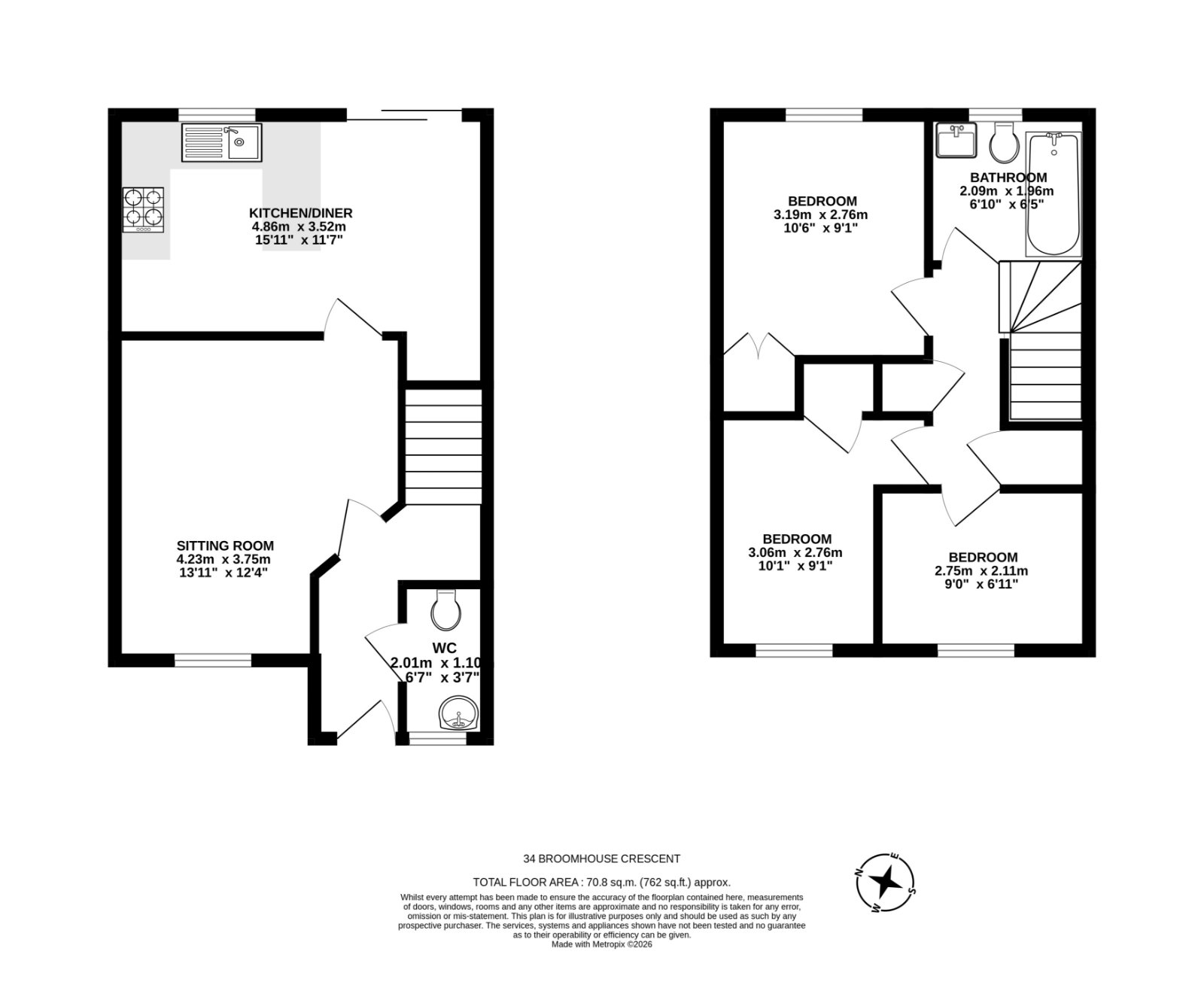 34 Broomhouse Crescent, Edinburgh floorplan