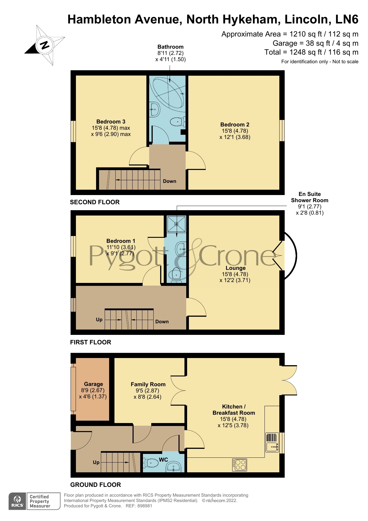 Hambleton Avenue, North Hykeham LN6, 3 bedroom end terrace house for