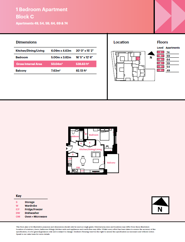 c1_07_04, Glengall Road, London floorplan