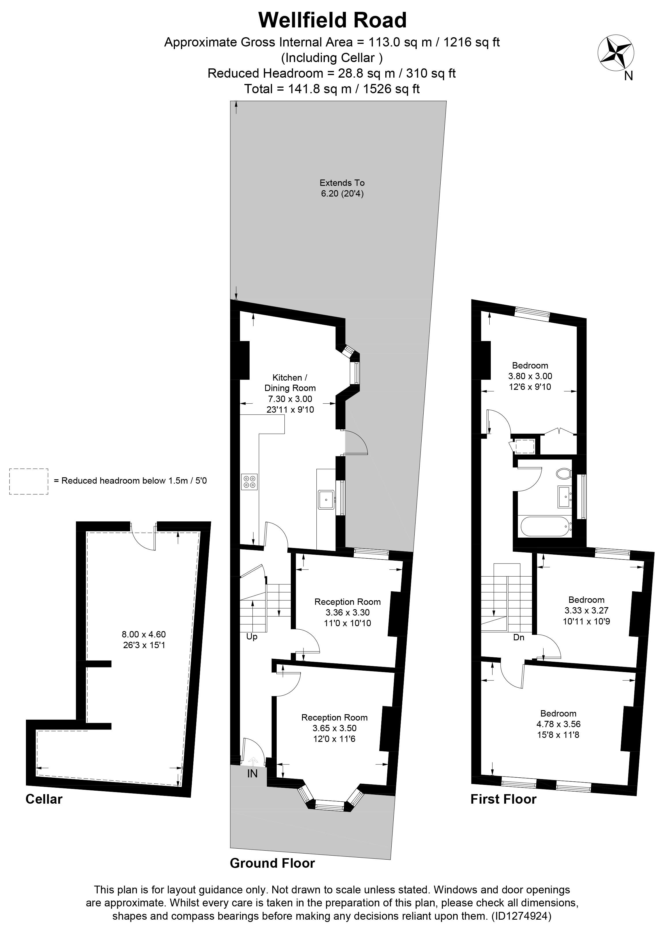 22, Wellfield Road, London floorplan