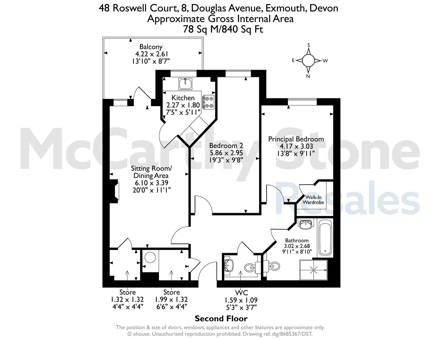48 Roswell Court, Douglas Avenue, Exmouth floorplan