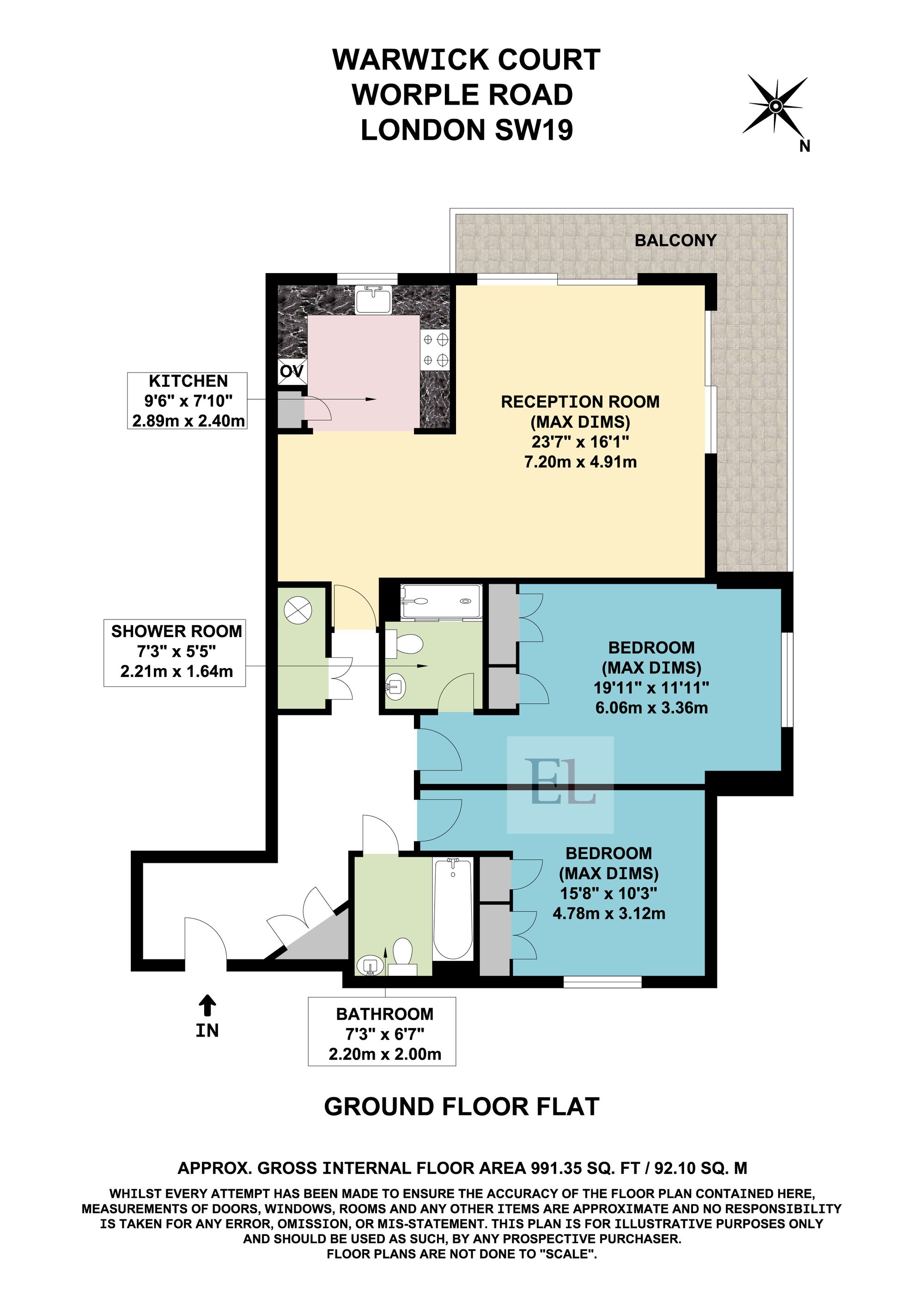 Flat 1, Warwick House, London floorplan