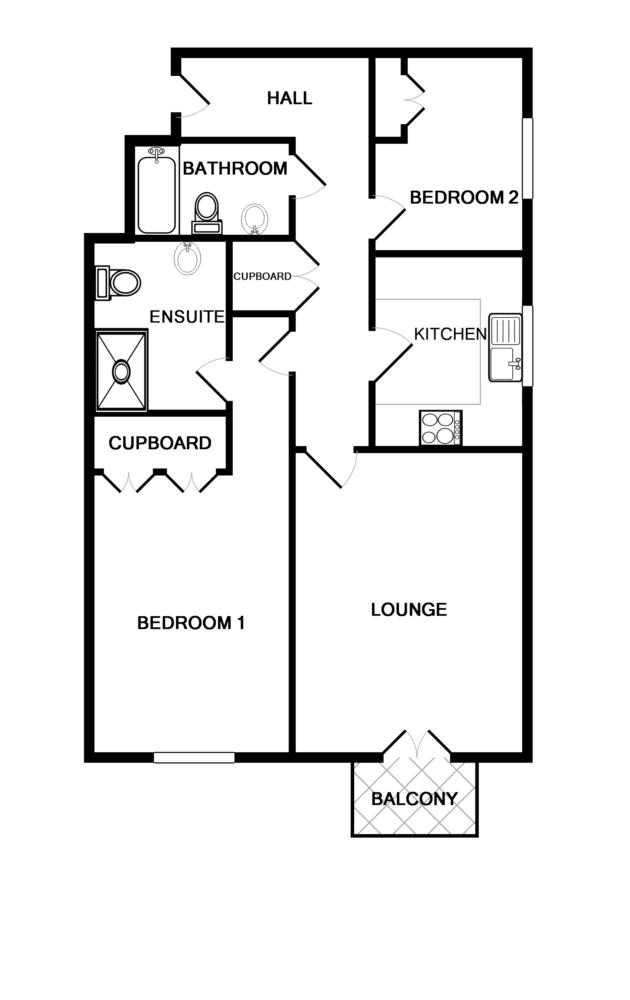 2 Bedrooms Flat to rent in The Pines, Worth, Crawley RH10