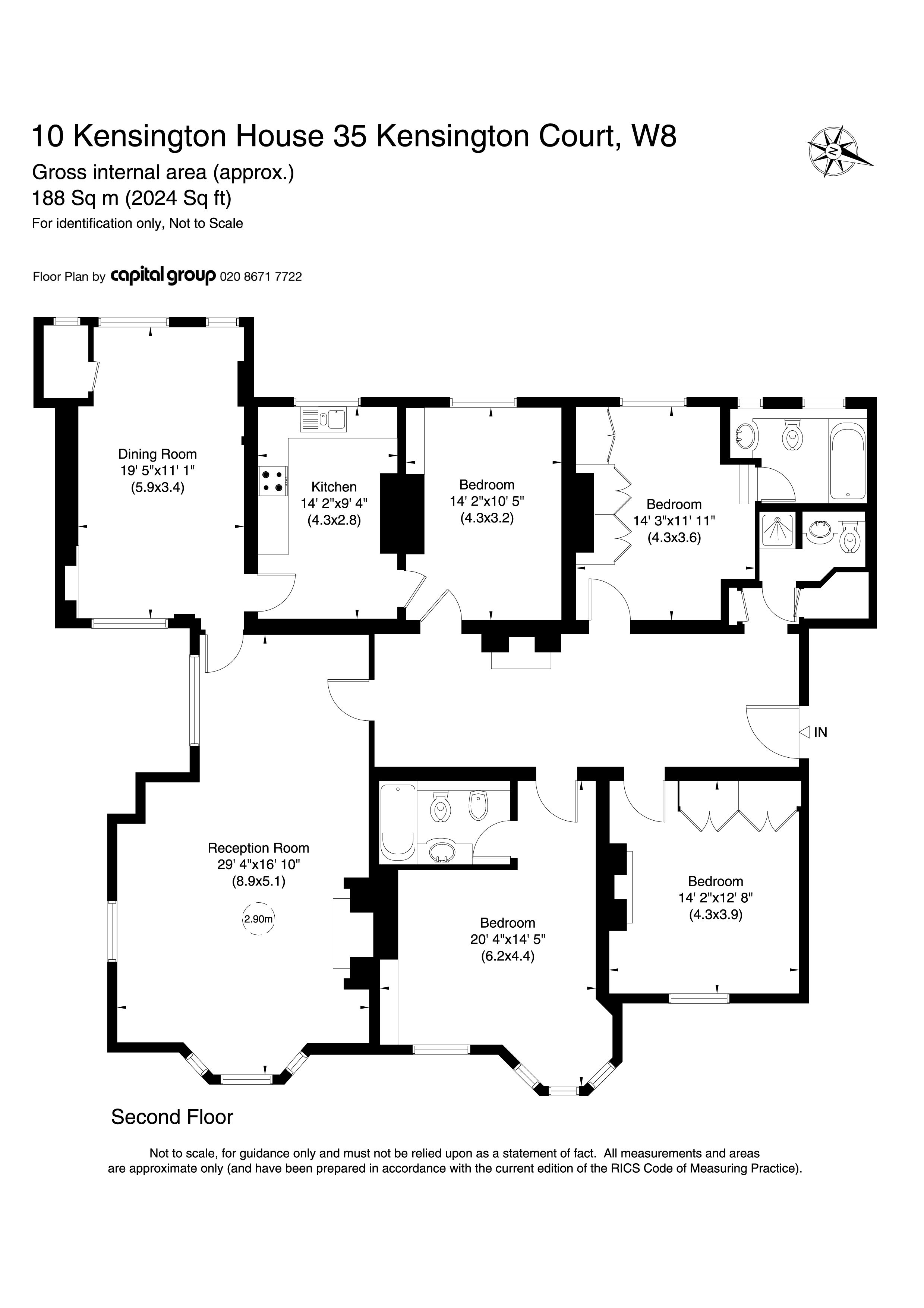 4 Bedrooms Flat to rent in Kensington Court, London W8