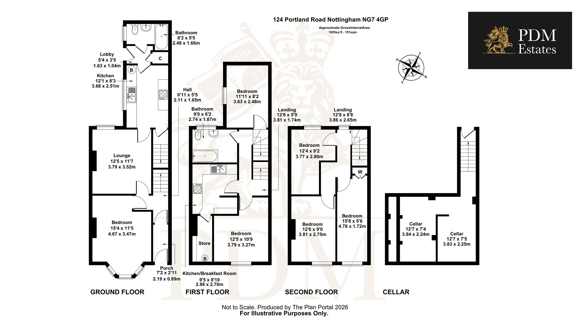 124, Portland Road, Nottingham floorplan