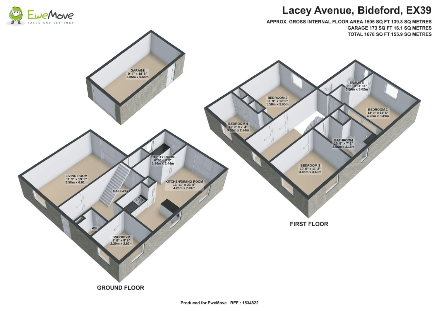 Lacey Avenue, Bideford floorplan