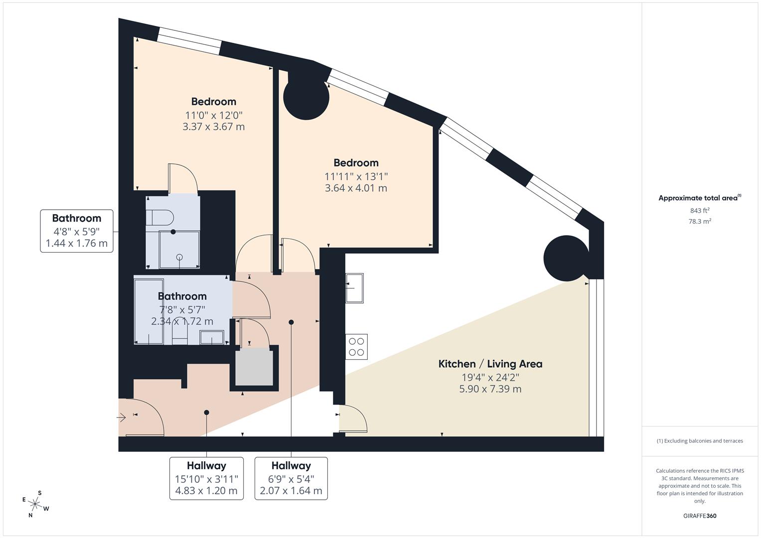 1002, West Tower, Liverpool floorplan
