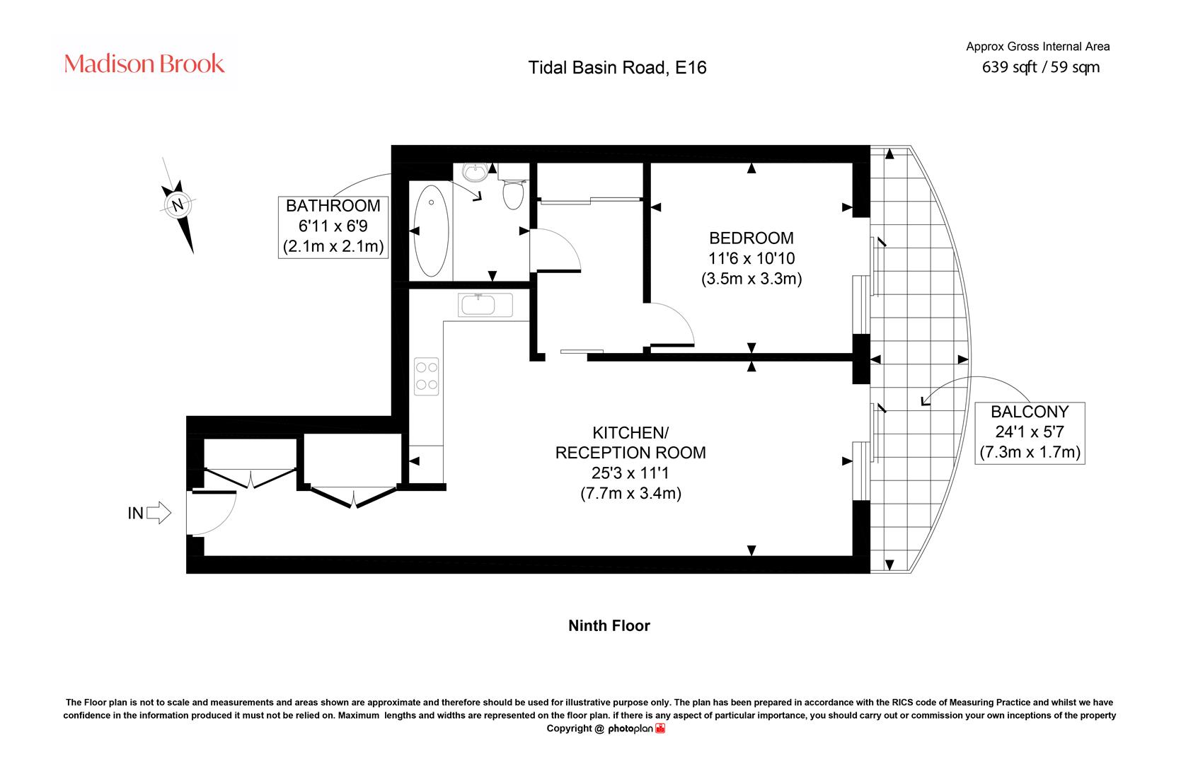 Apartment 903,, Hoola Apartments, Royal Victoria Dock floorplan