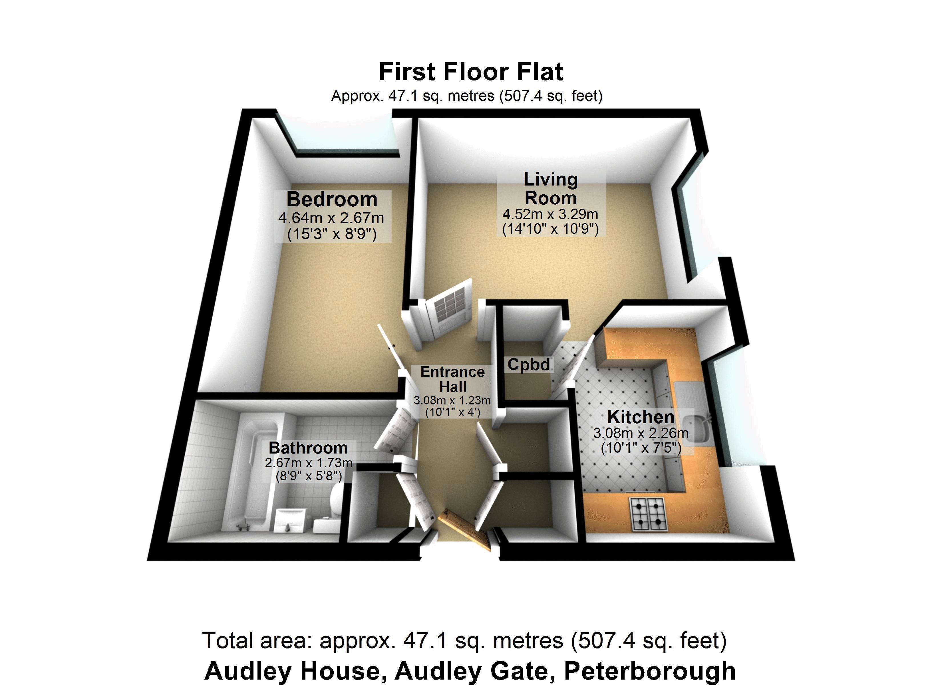 69 Audley House, Audley Gate, Peterborough floorplan