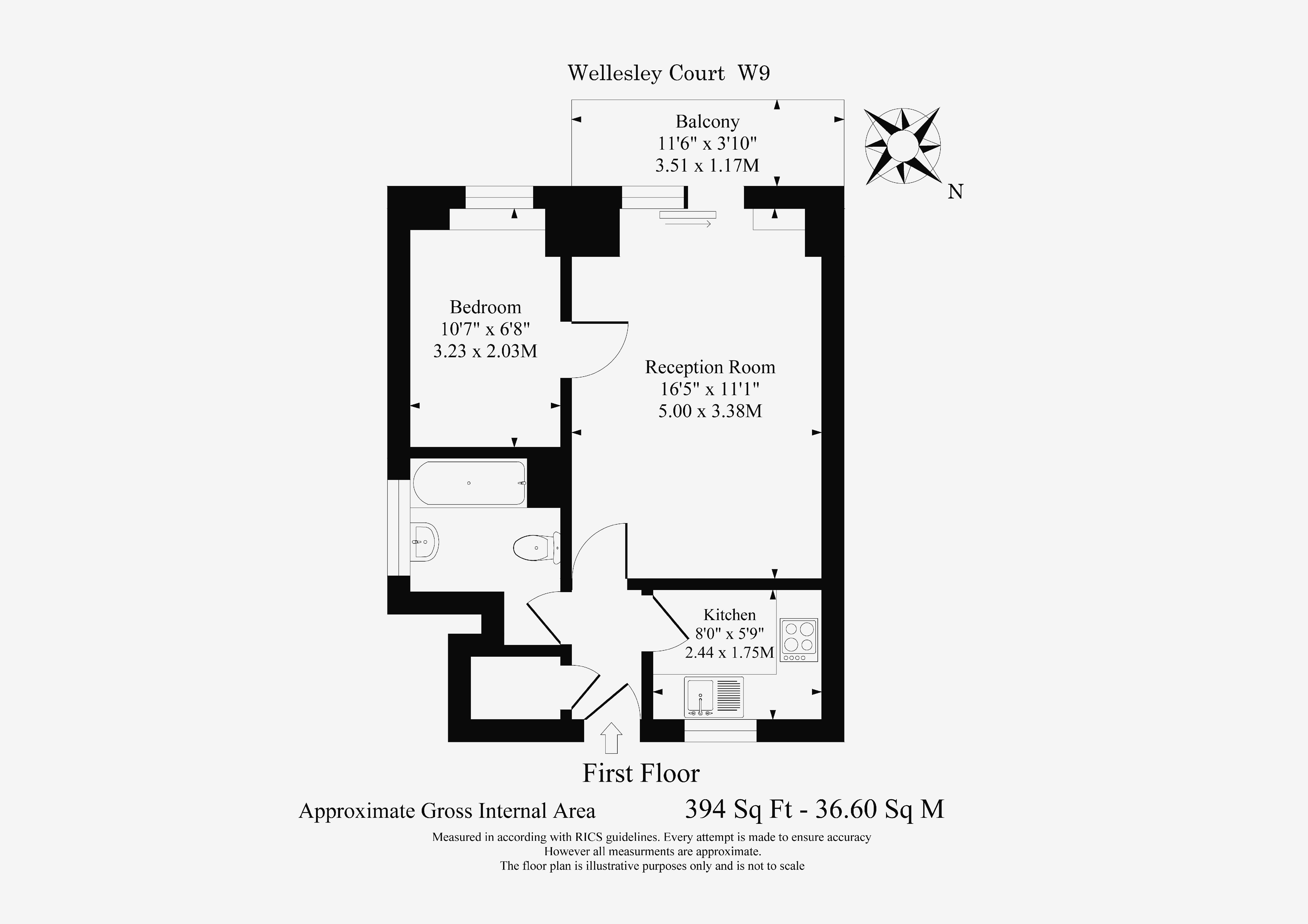 54 Wellesley Court, Maida Vale, London floorplan