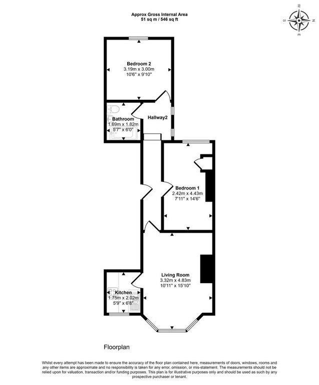 First Floor Flat, 248, Waterloo Road, Blackpool floorplan