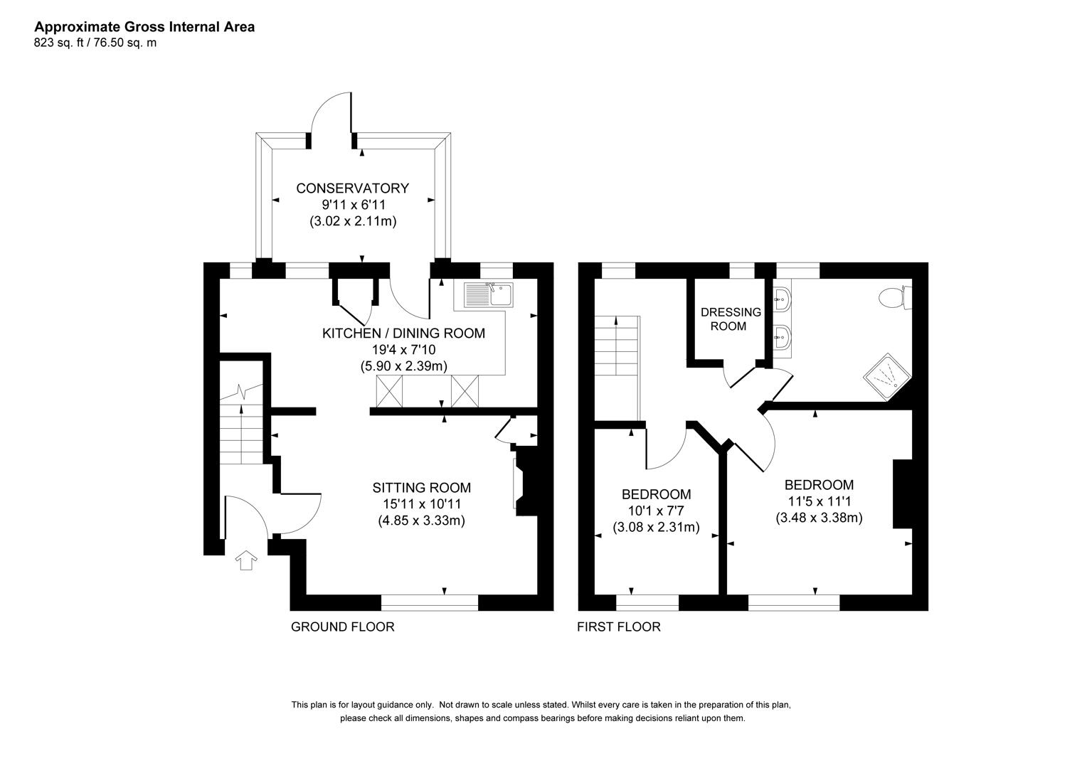 Rosehip Cottage, 11 Council Cottages, Warningcamp, Arundel floorplan