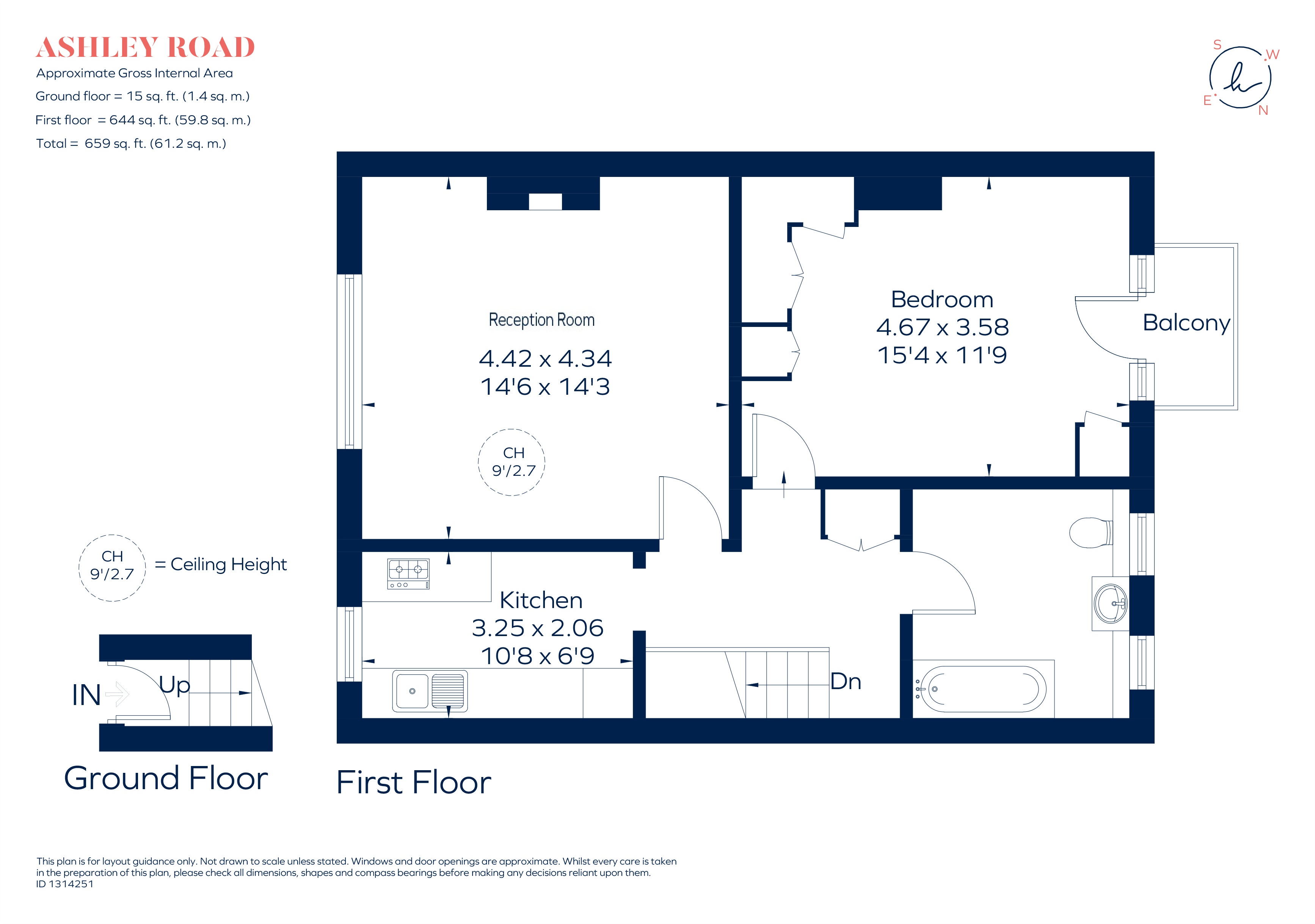 37A, Ashley Road, Hampton floorplan