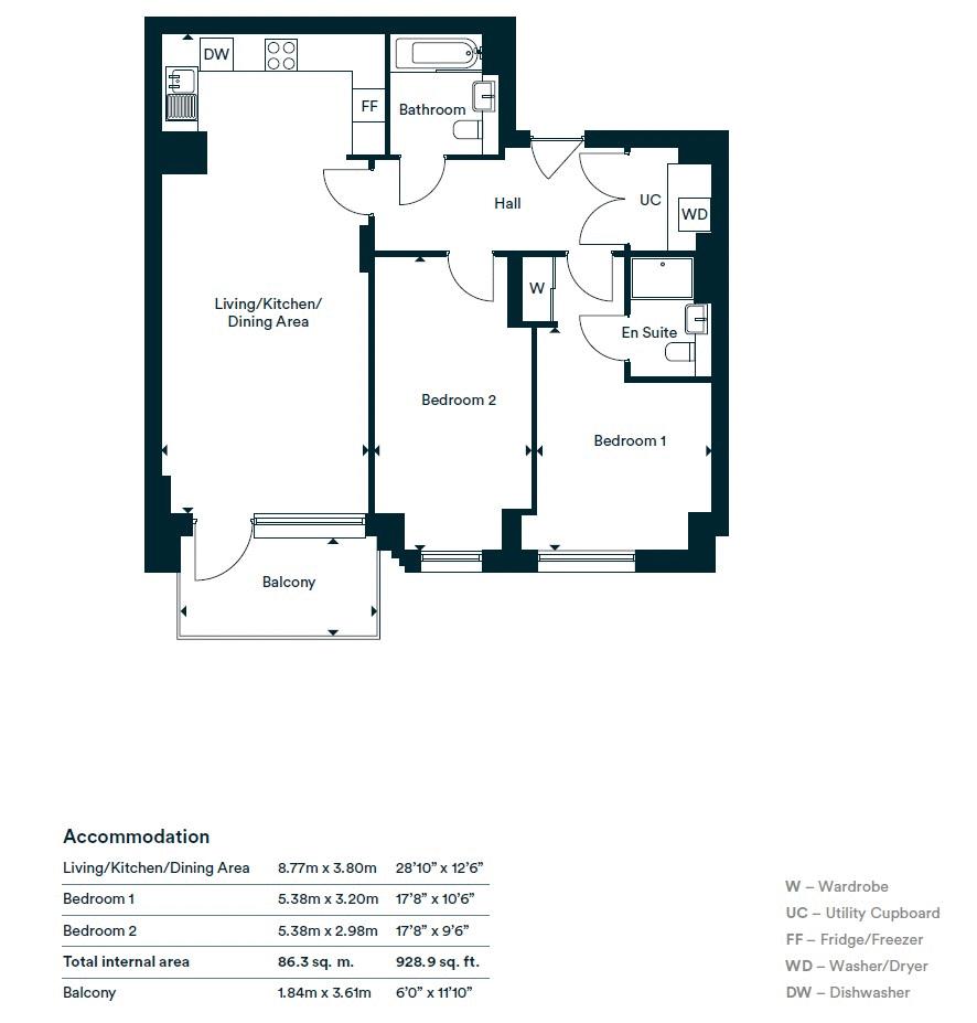 1F Chapman Apartments, Kentfield Street, Barking floorplan