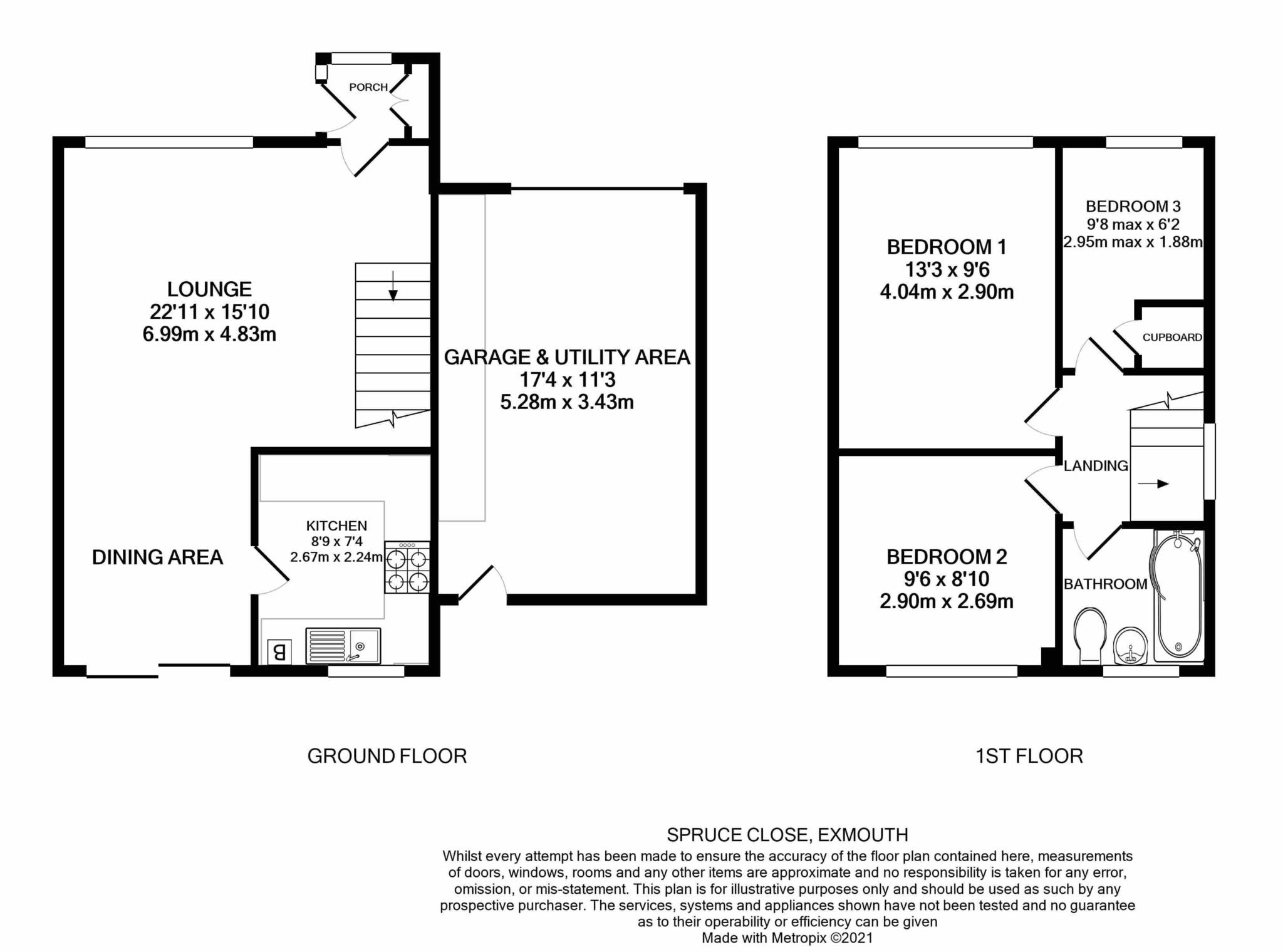 Spruce Close, Exmouth EX8, 3 bedroom end terrace house for sale