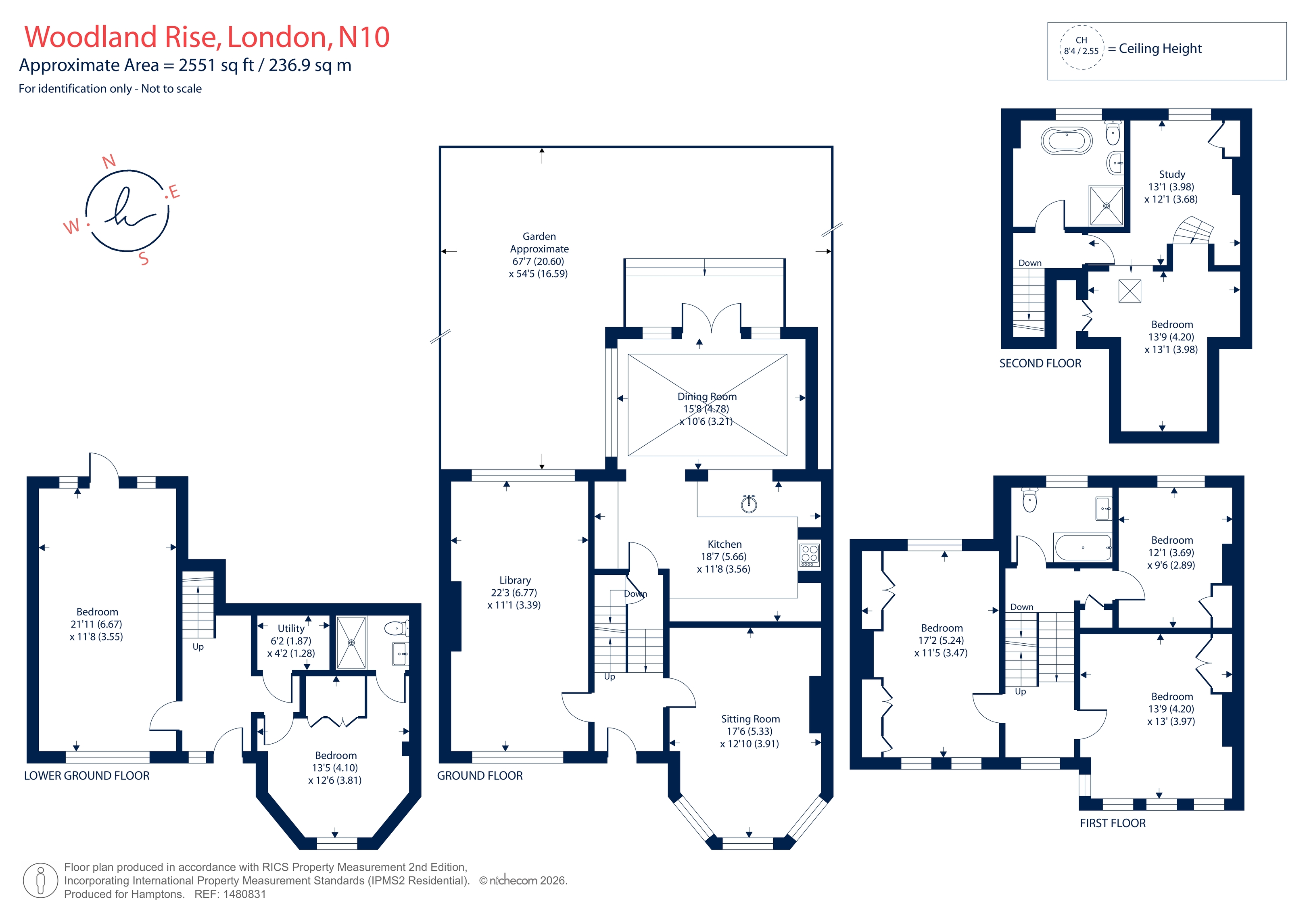 65, Woodland Rise, London floorplan