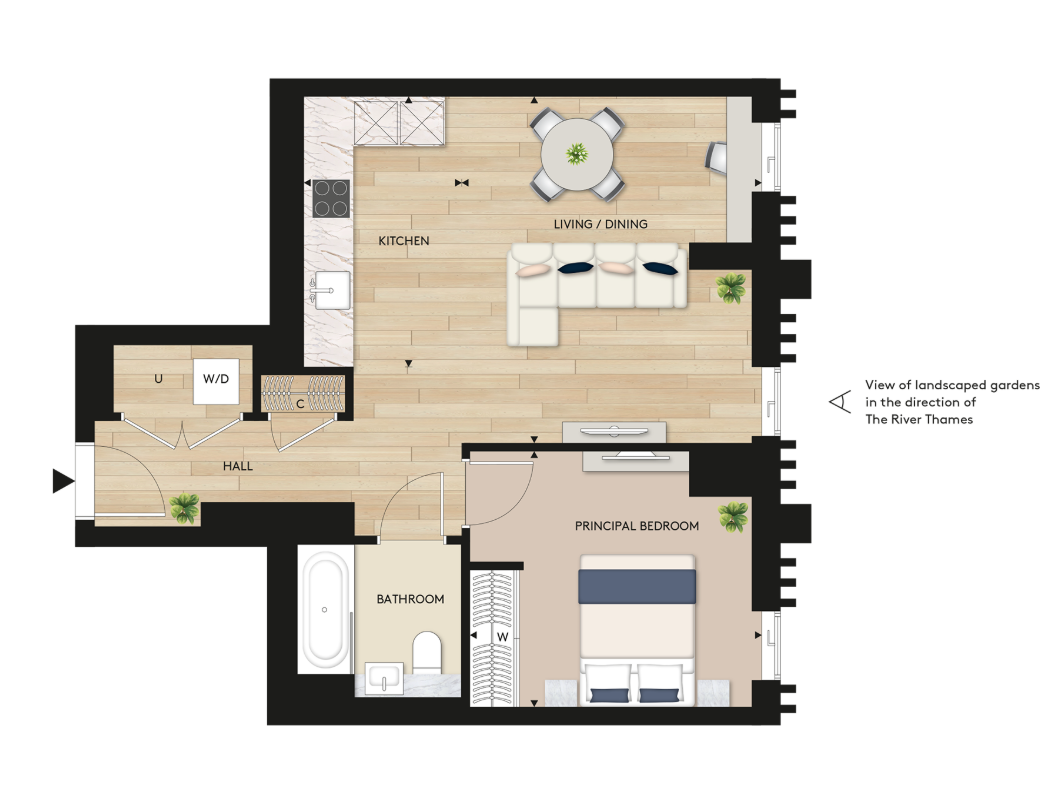 H1-00-03 One KRP,, King's Road Park, London floorplan