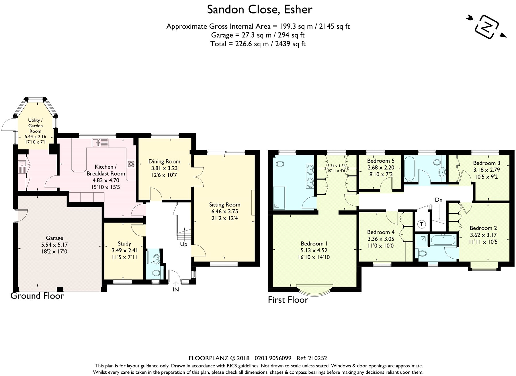 5 Bedrooms Detached house for sale in Sandon Close, Esher, Surrey KT10