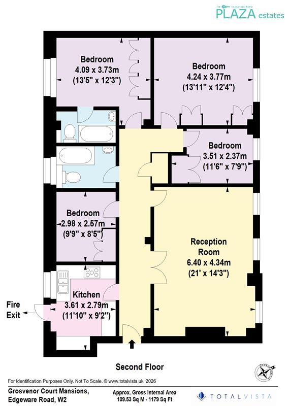 12, GROSVENOR COURT MANSIONS, EDGWARE ROAD, London floorplan