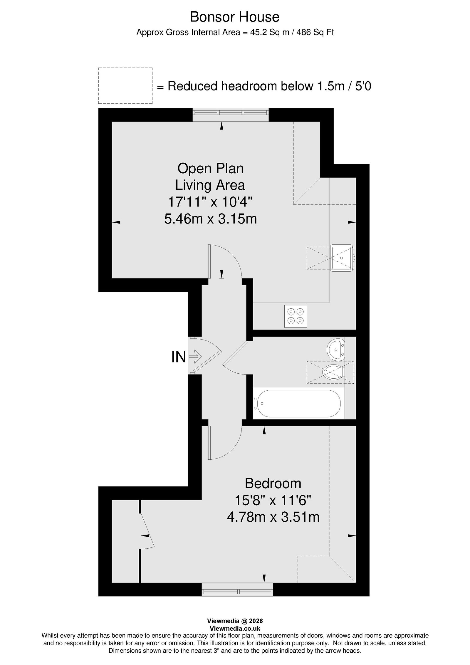 Bonsor House ,Flat 7, Merton Road, London floorplan