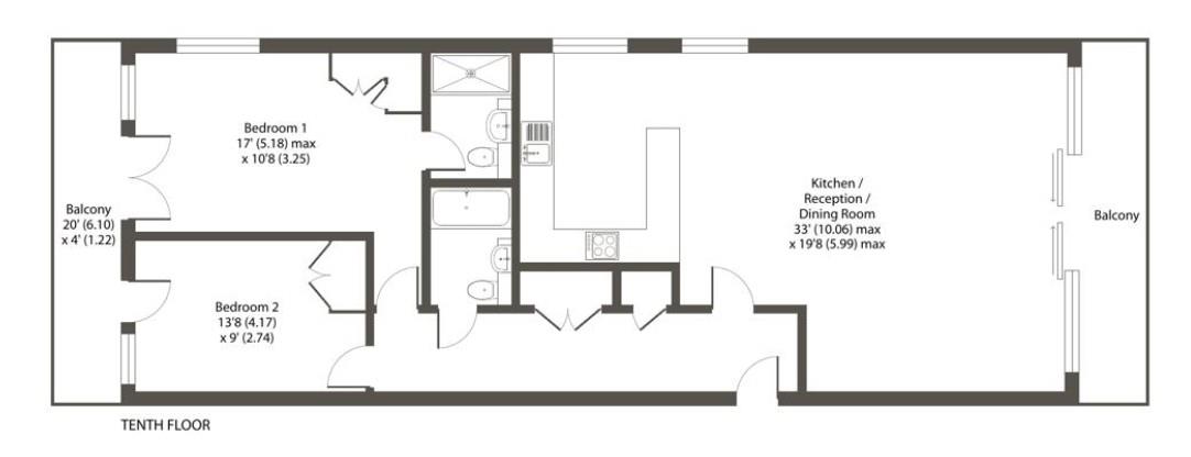 Flat 50 Coral Apartments, 17, Western Gateway, Canning Town floorplan