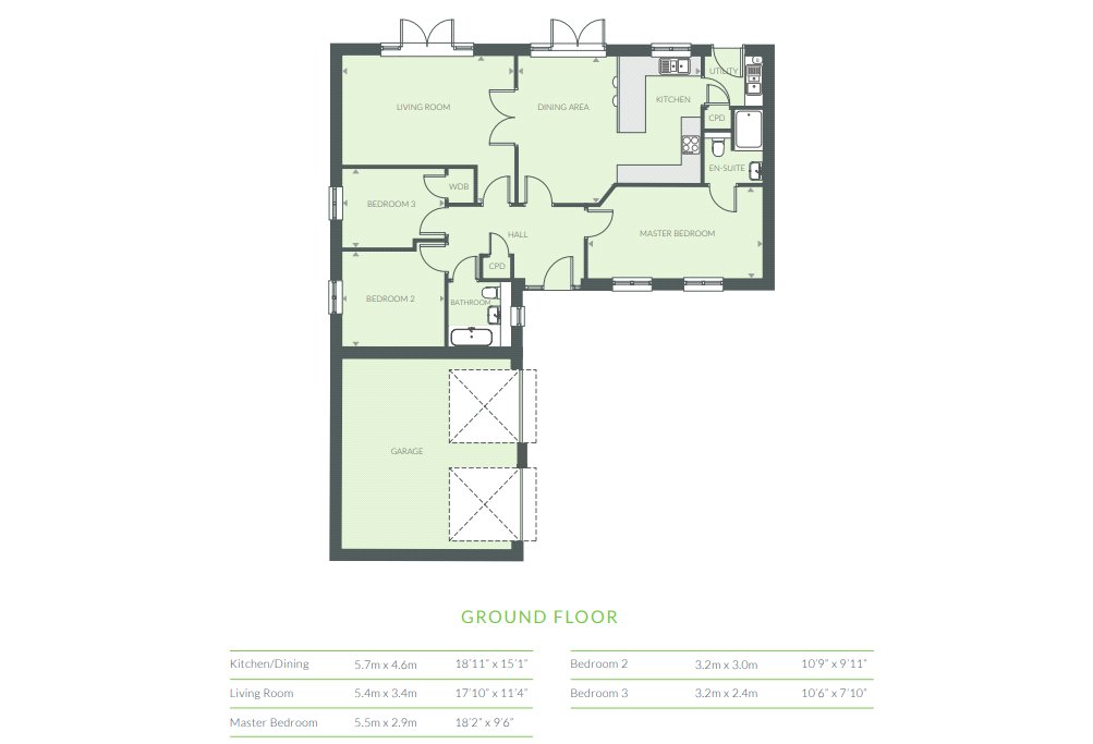 Plot 130, The Primrose,, Little Cotton Farm, Devon floorplan