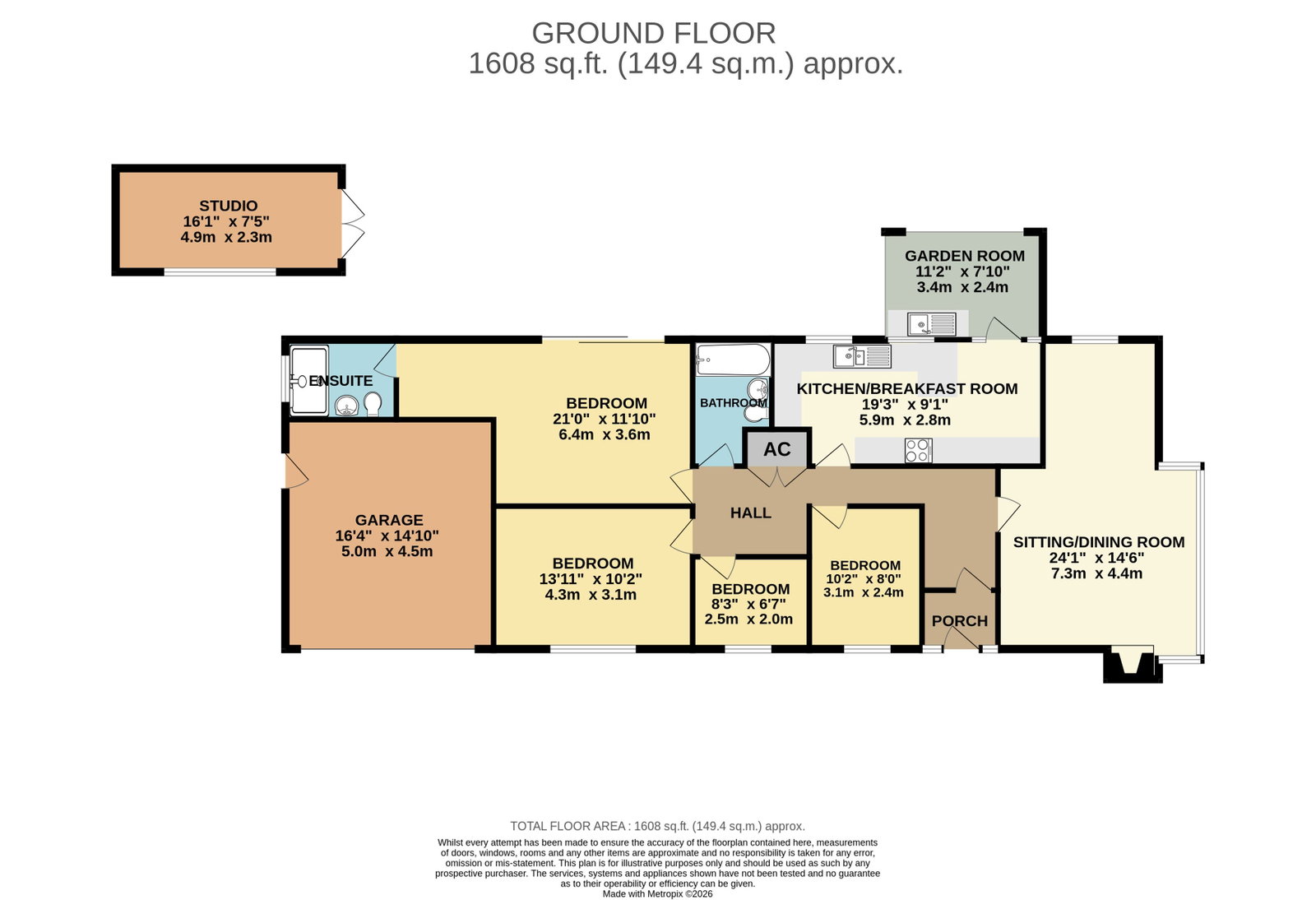 5, Stone Close, Malvern floorplan