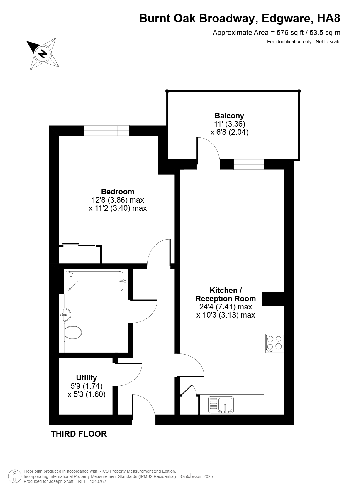 3b Burnt Oak Broadway, London floorplan