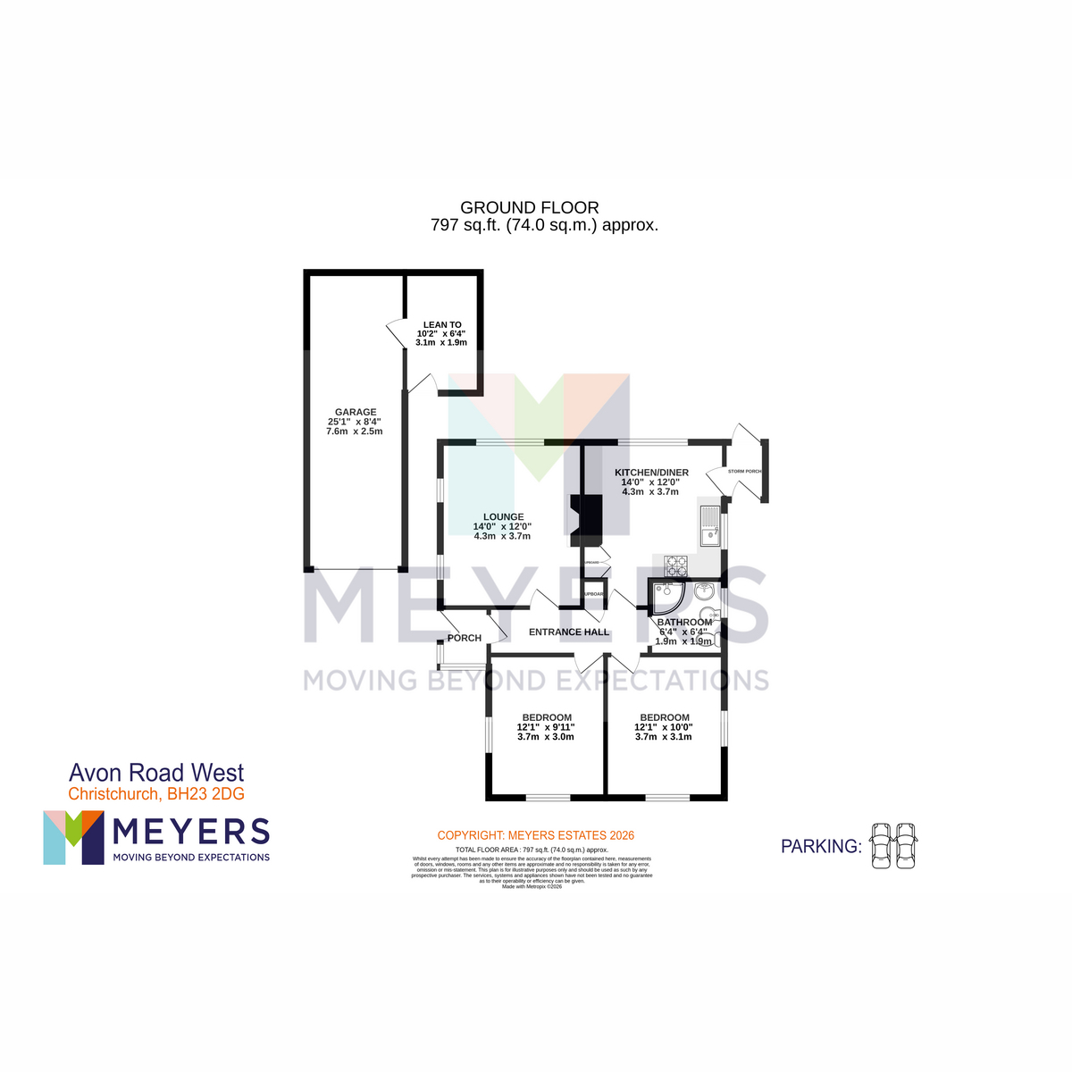 2, Avon Road West, Christchurch floorplan