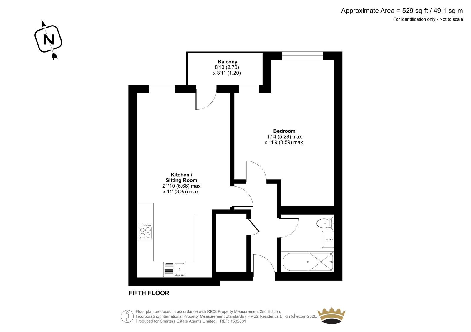 Flat 45, Empress Heights,, College Street, Hampshire floorplan