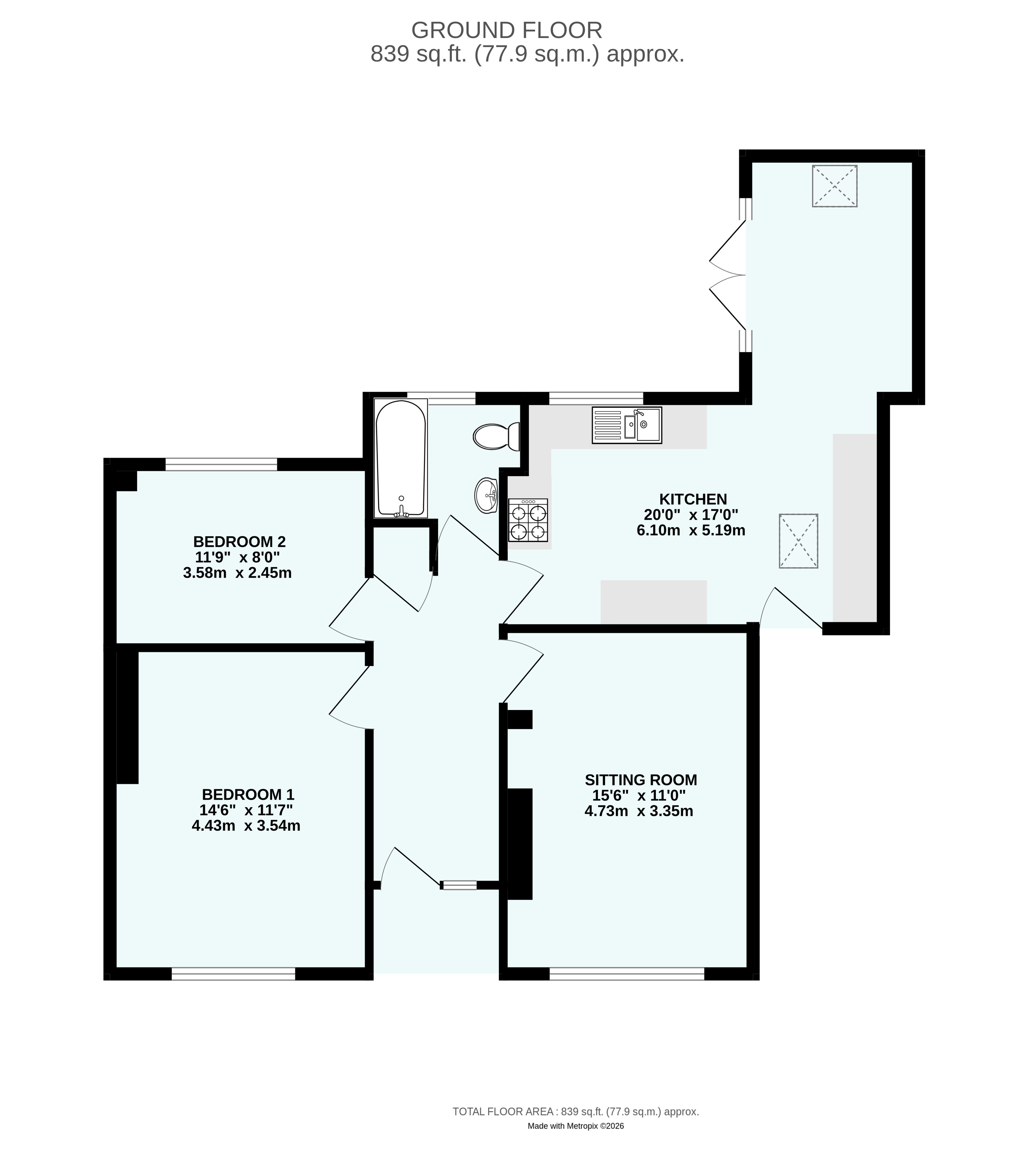 Flat 2, Bec-En-Hent,, Bickwell Valley, Devon floorplan
