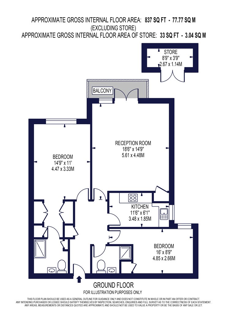 Flat 4, Briary Lodge, 56, The Avenue, Beckenham floorplan