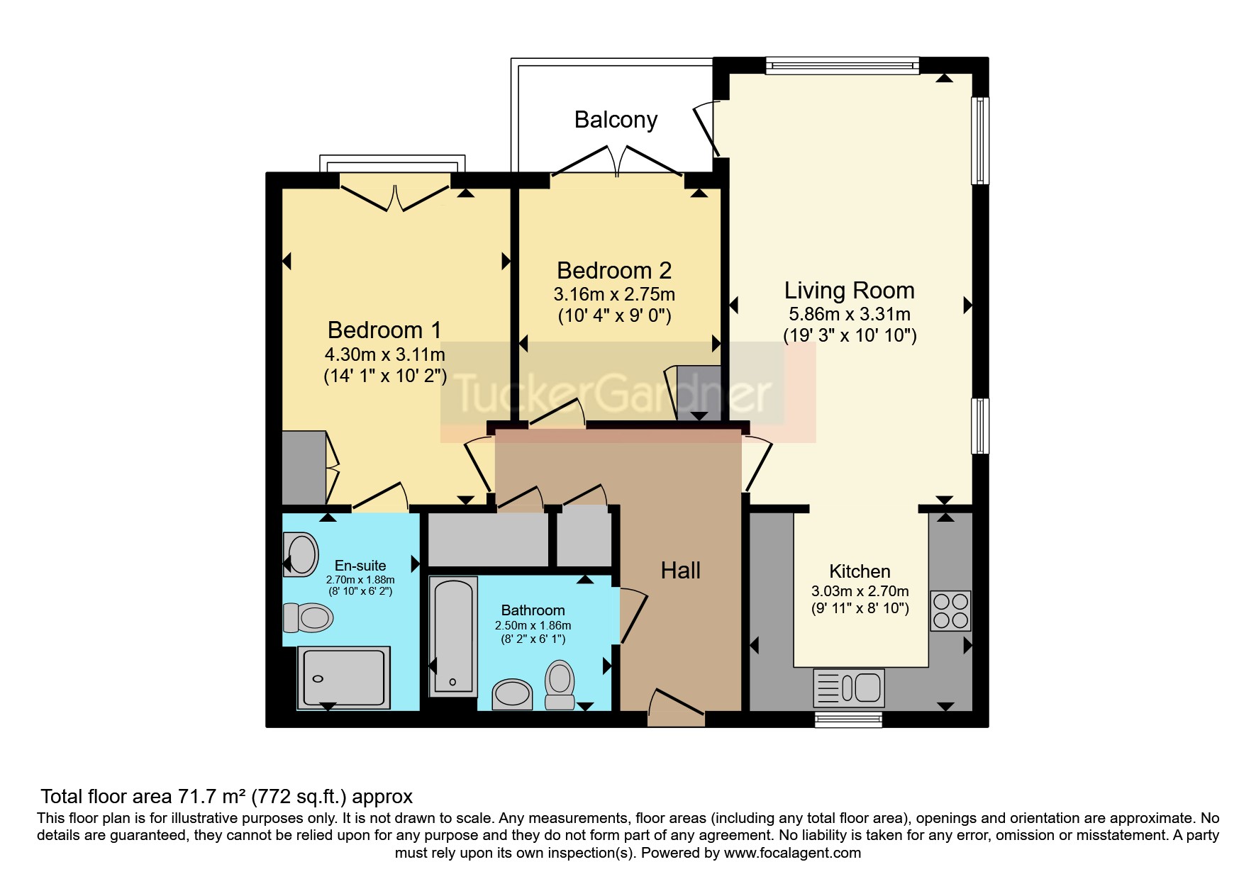 Flat 50 Abbeyfield Girton Green,, Wellbrook Way, Cambridge floorplan
