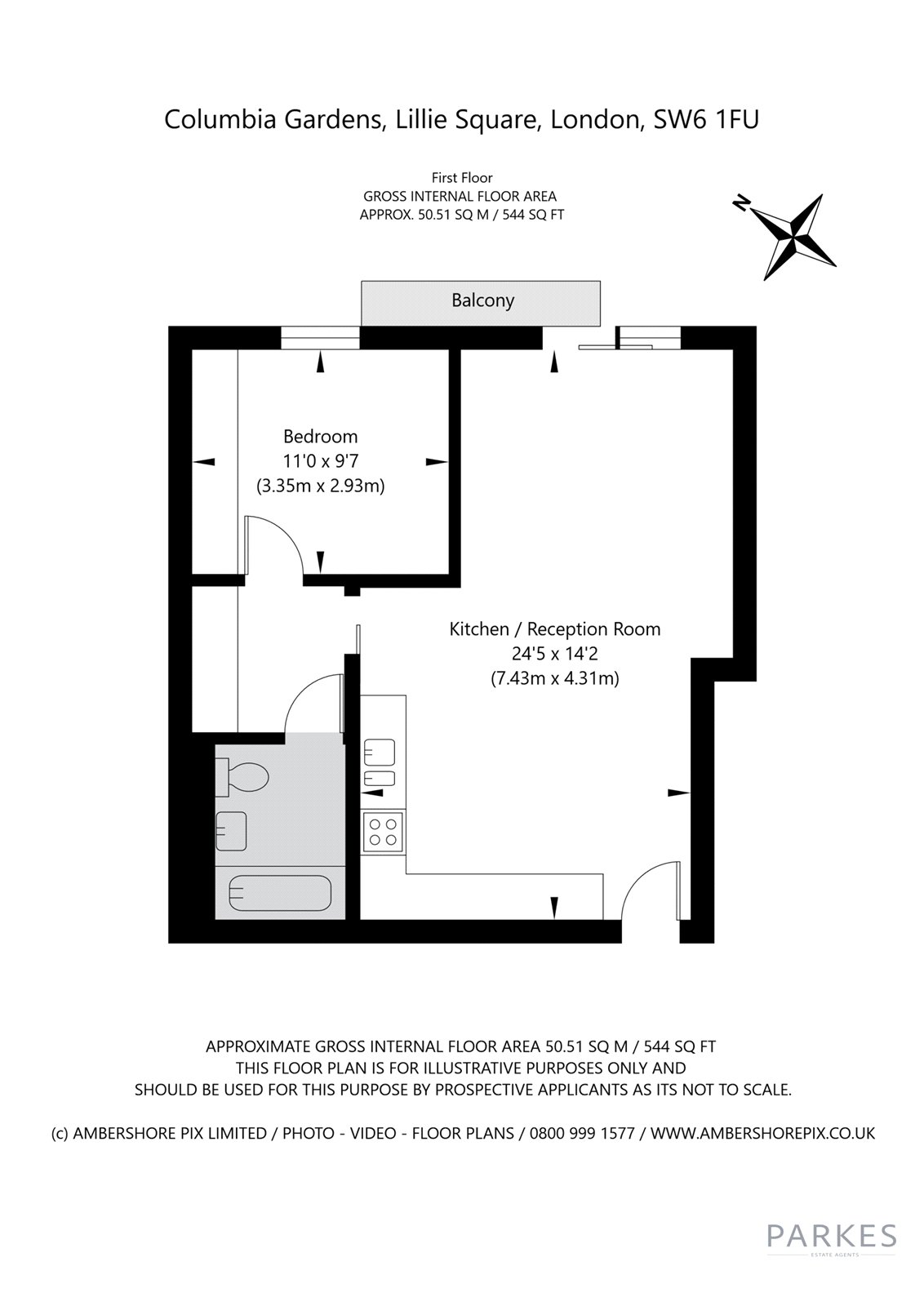 Flat 1.01, 3, Columbia Gardens, London floorplan