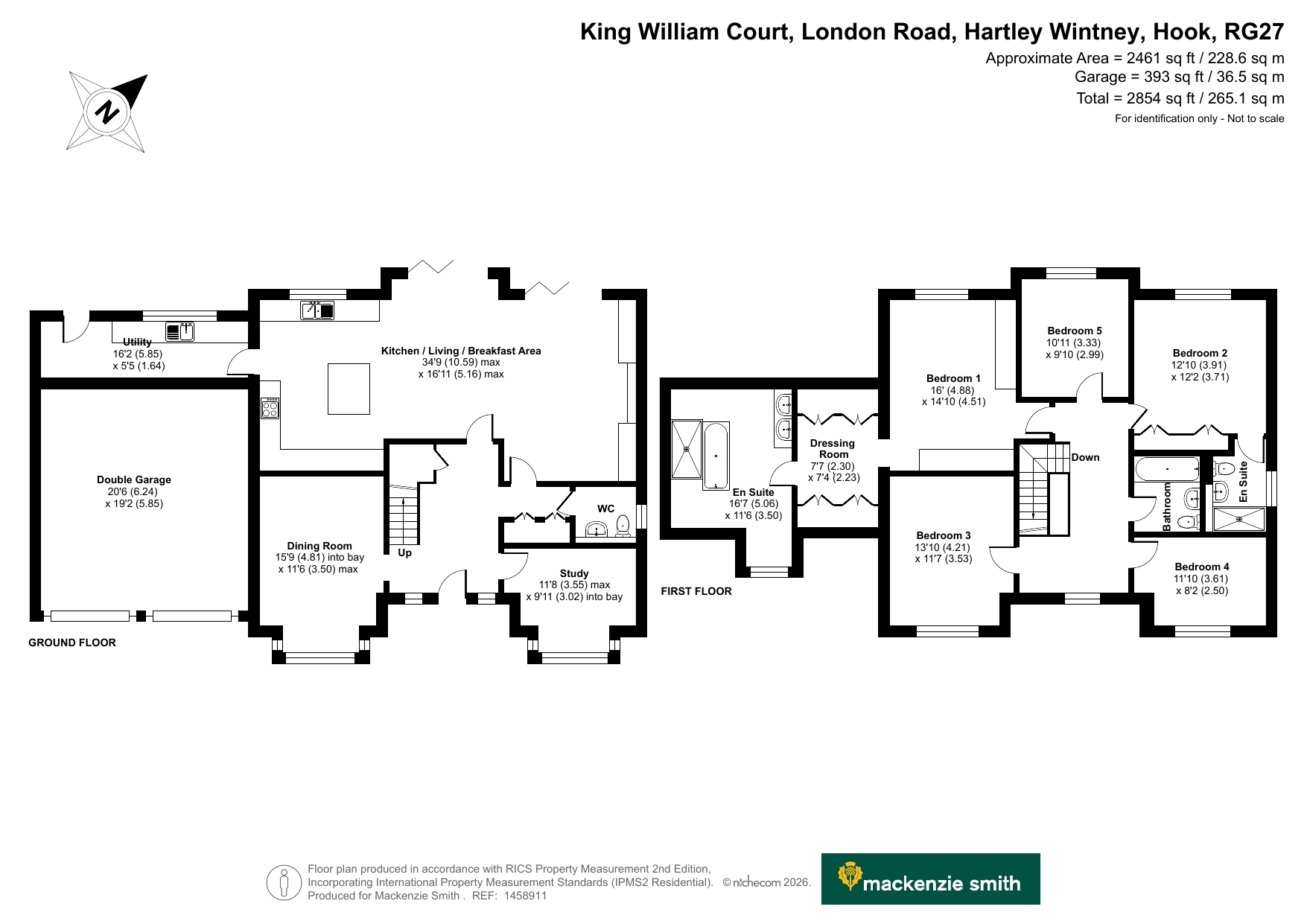 3 King William Court,, London Road, Hook floorplan