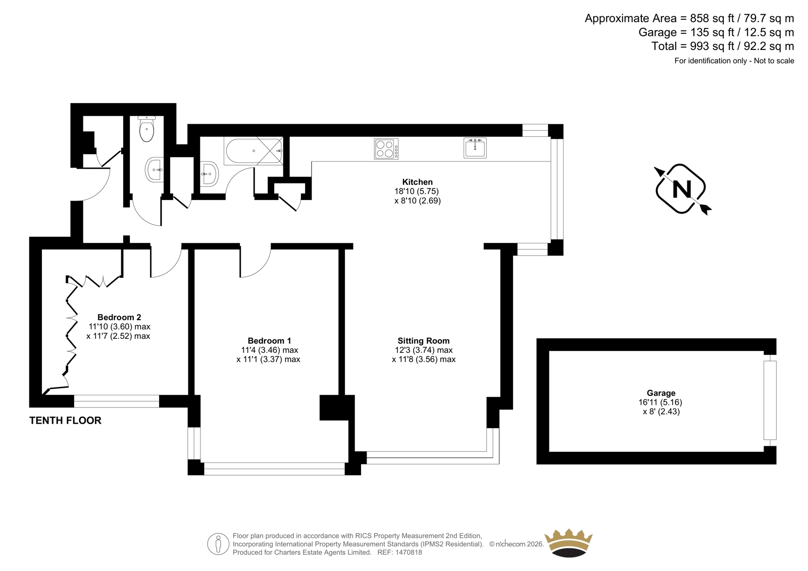 Flat 50, Brampton Tower,, Bassett Avenue, Southampton floorplan