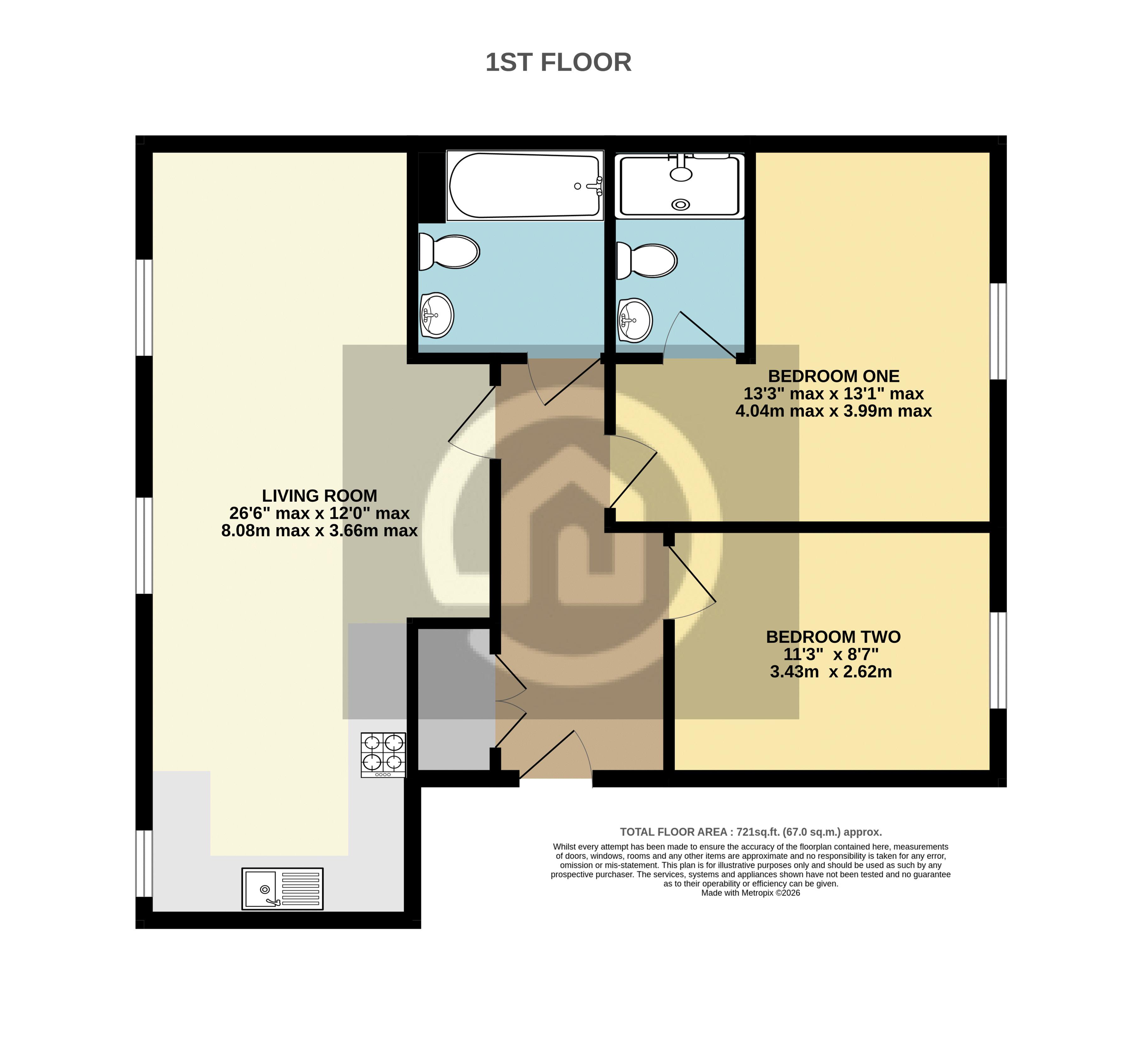 Flat 4, Cedar House, Burns Road, Shortstown floorplan