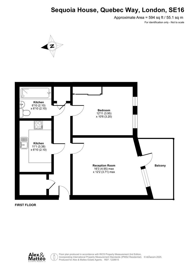 Flat 2 Sequoia House, Quebec Way, London floorplan
