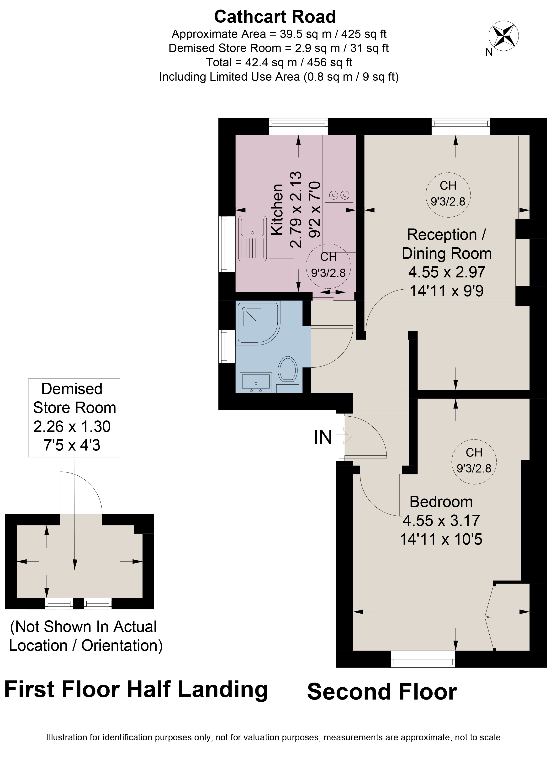 Second Floor Flat, 26, Cathcart Road, London floorplan