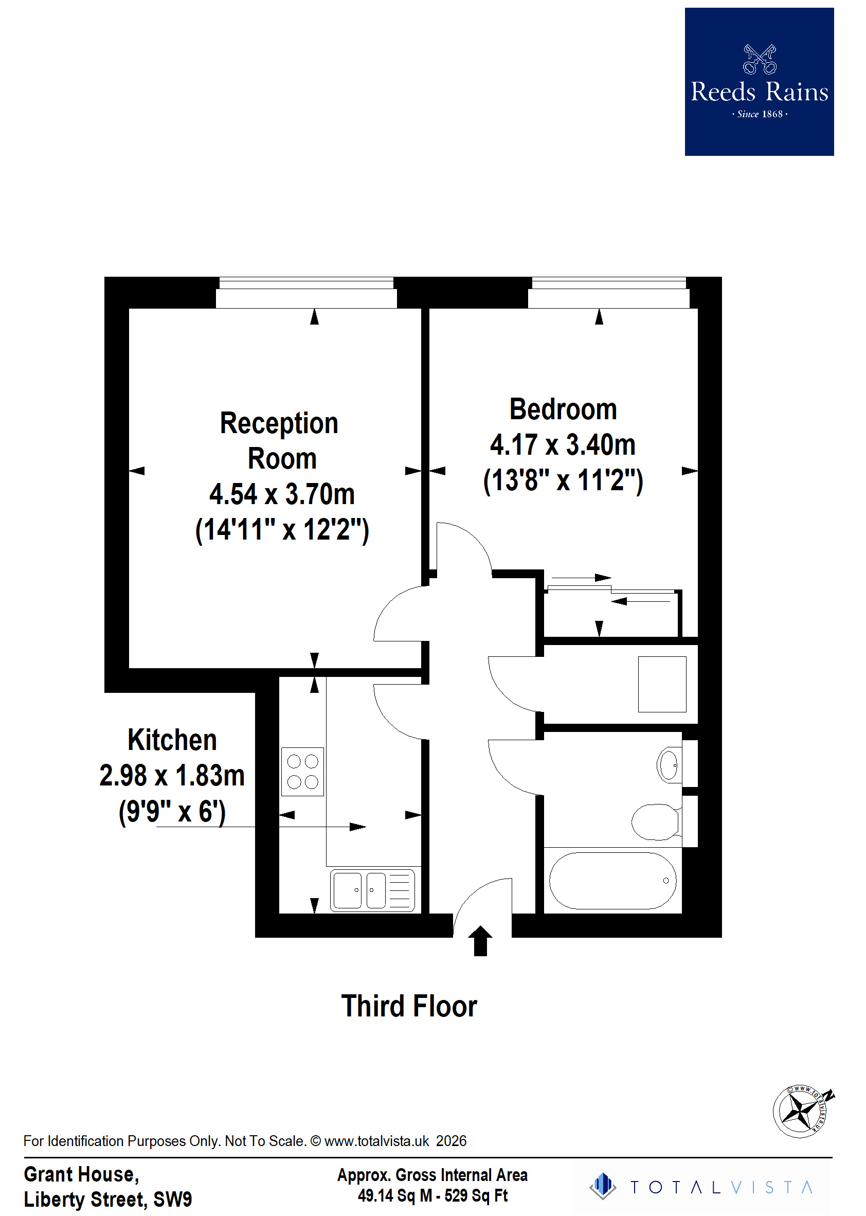 Flat 316, Grant House, 90, Liberty Street, London floorplan