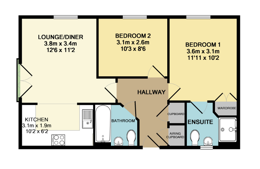 2 Bedrooms Flat to rent in Marnel Park, Basingstoke, Hampshire RG24