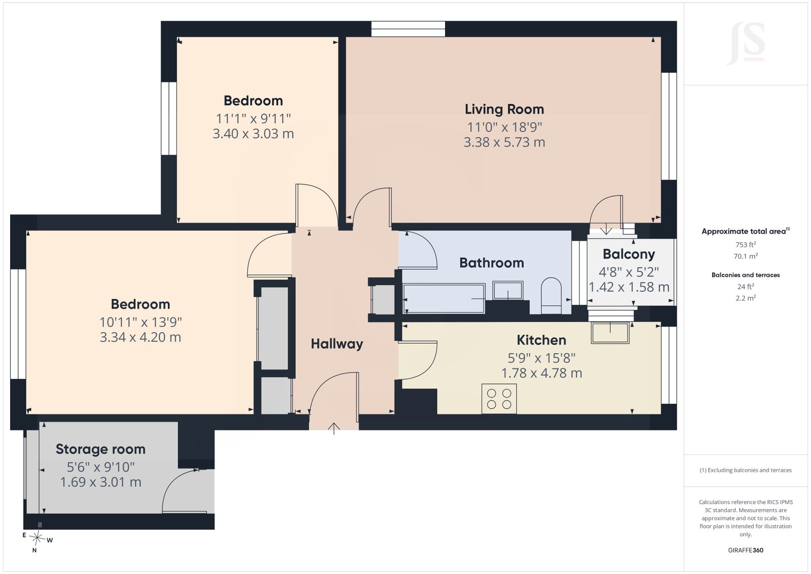 Wimborne Court,Flat 2, Brooklyn Avenue, Worthing floorplan