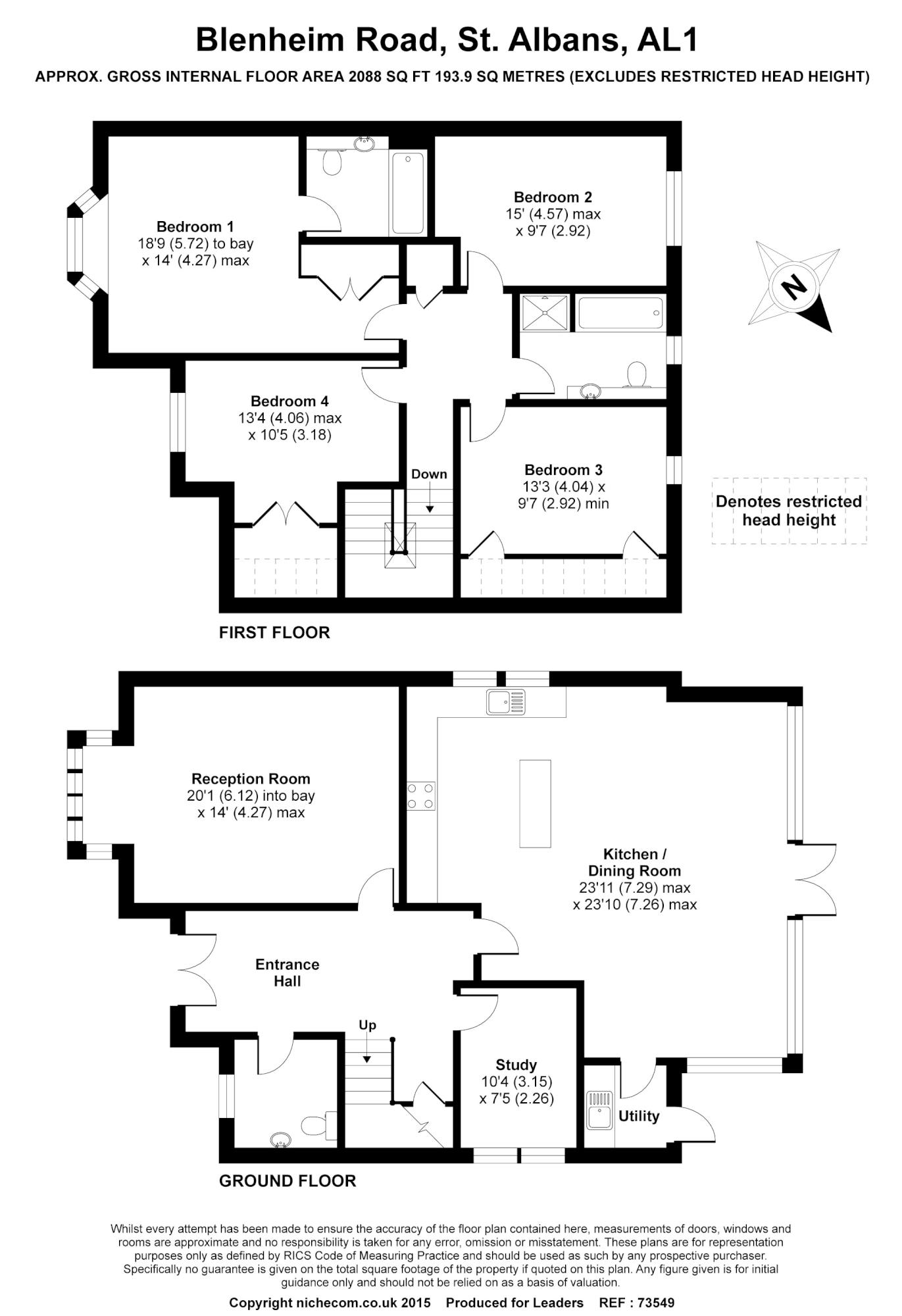 4 Bedrooms Detached house to rent in Blenheim Road, St.Albans AL1