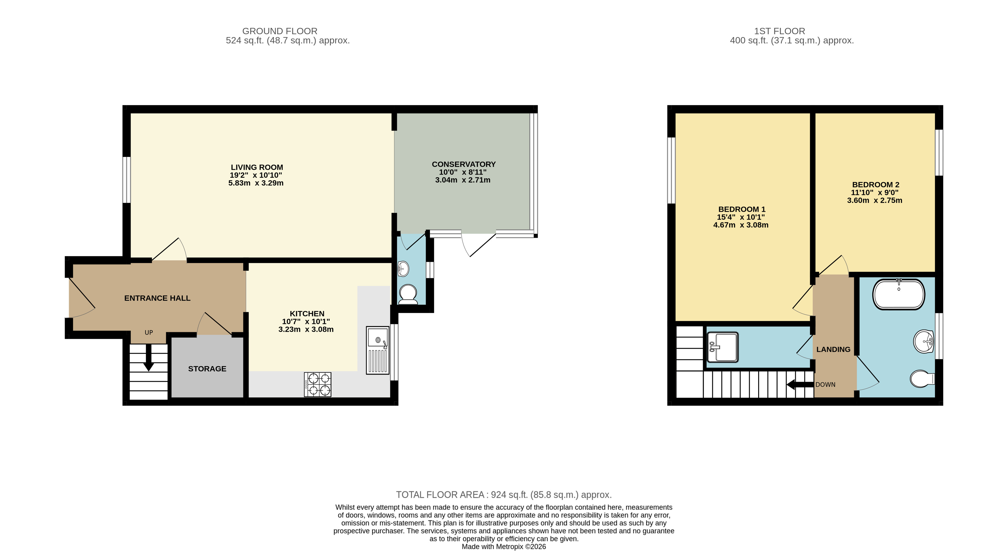 1 Millstone Cottages, Buckland Brewer Bideford Devon floorplan