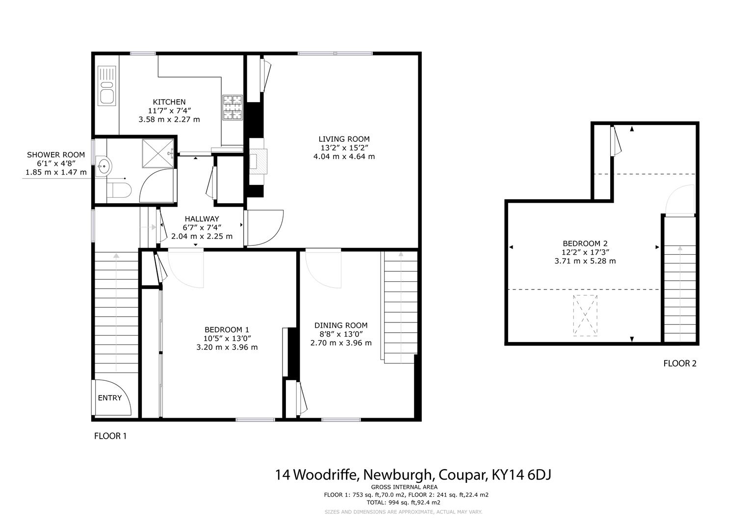 14, Woodriffe, Cupar floorplan