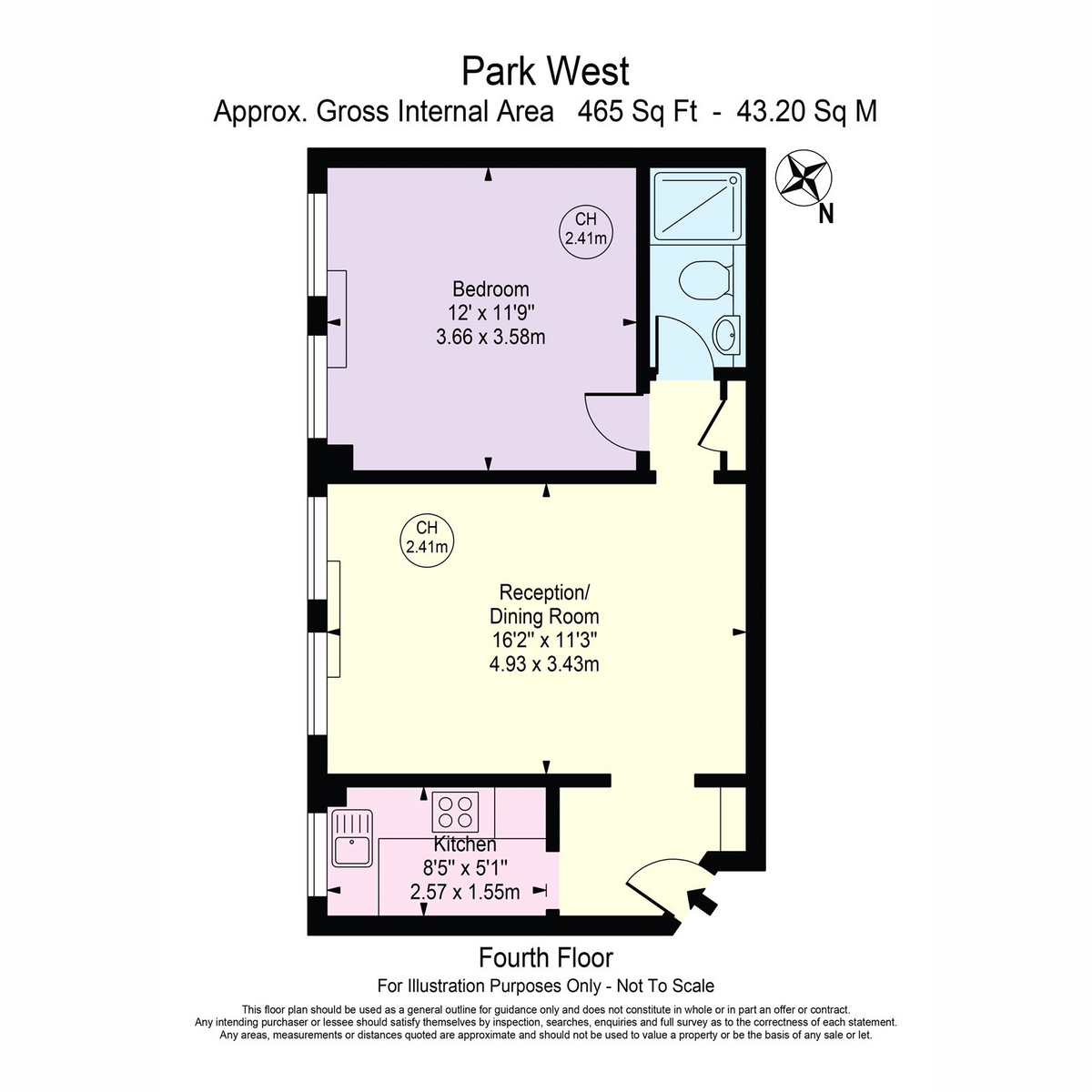 Flat 539, Park West, Park West Place, London floorplan