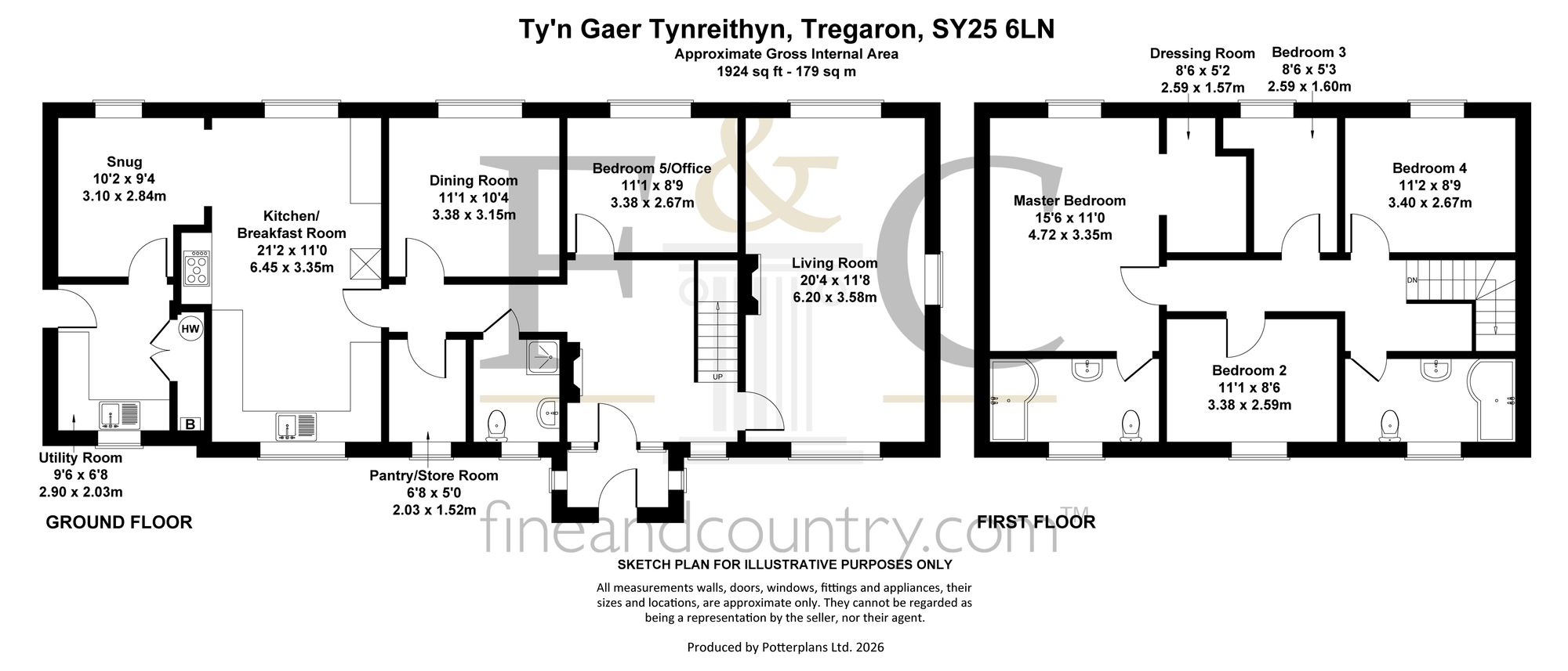 Ty'N Gaer, Tregaron floorplan