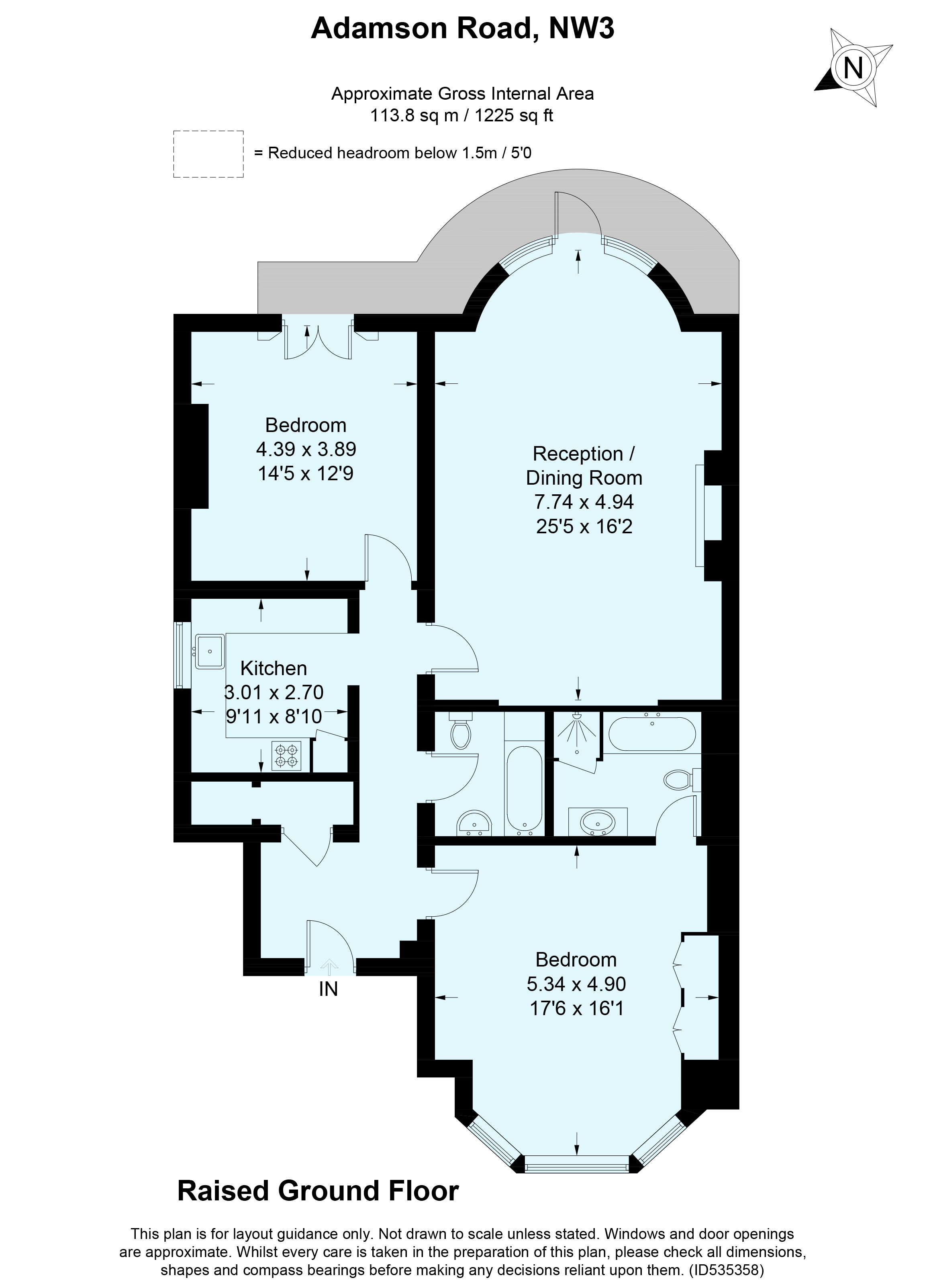 2 Bedrooms Flat for sale in Adamson Road, London NW3