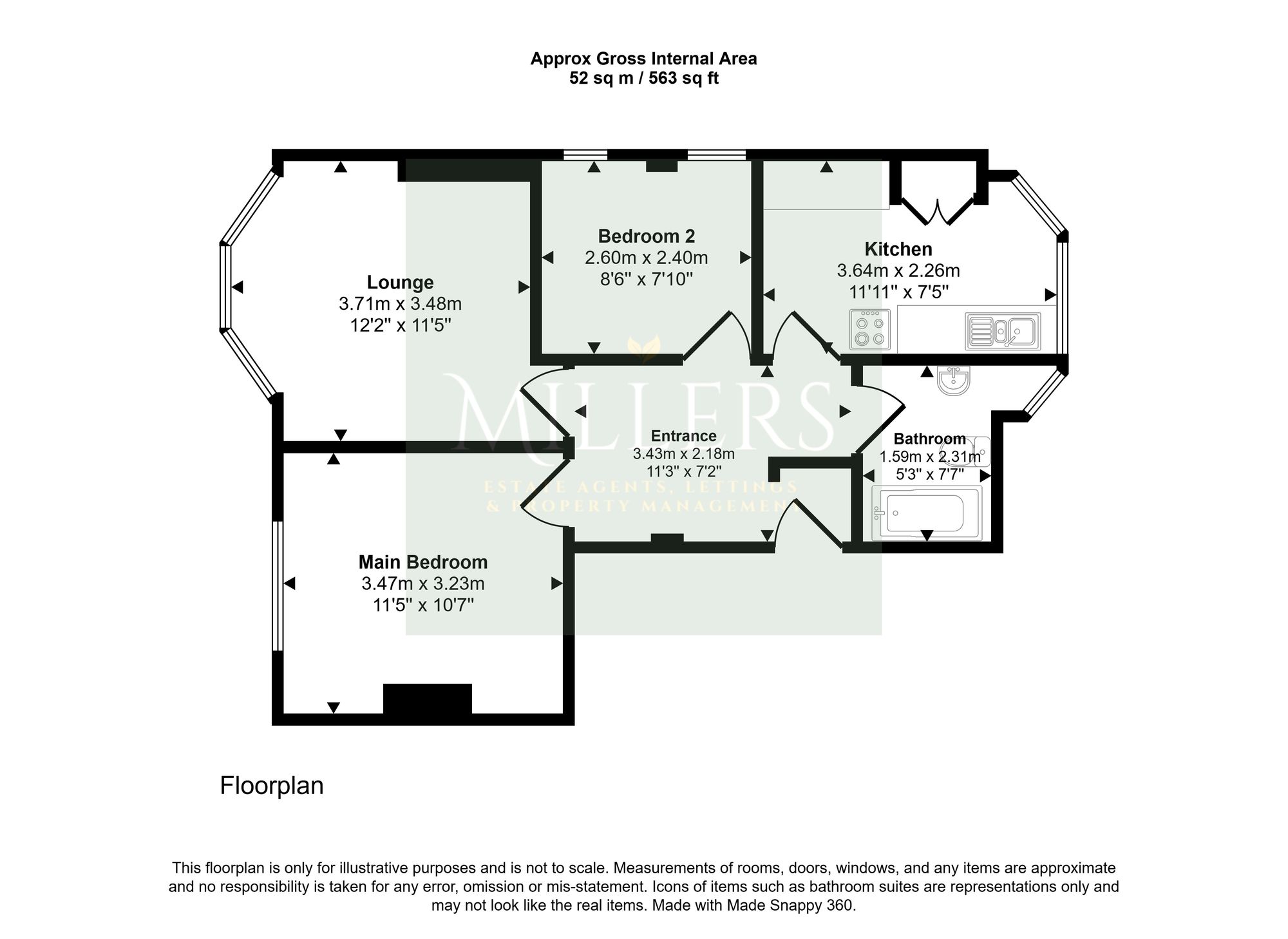 Flat 23, Clevedon House Prince Of Wales Road, Cromer floorplan