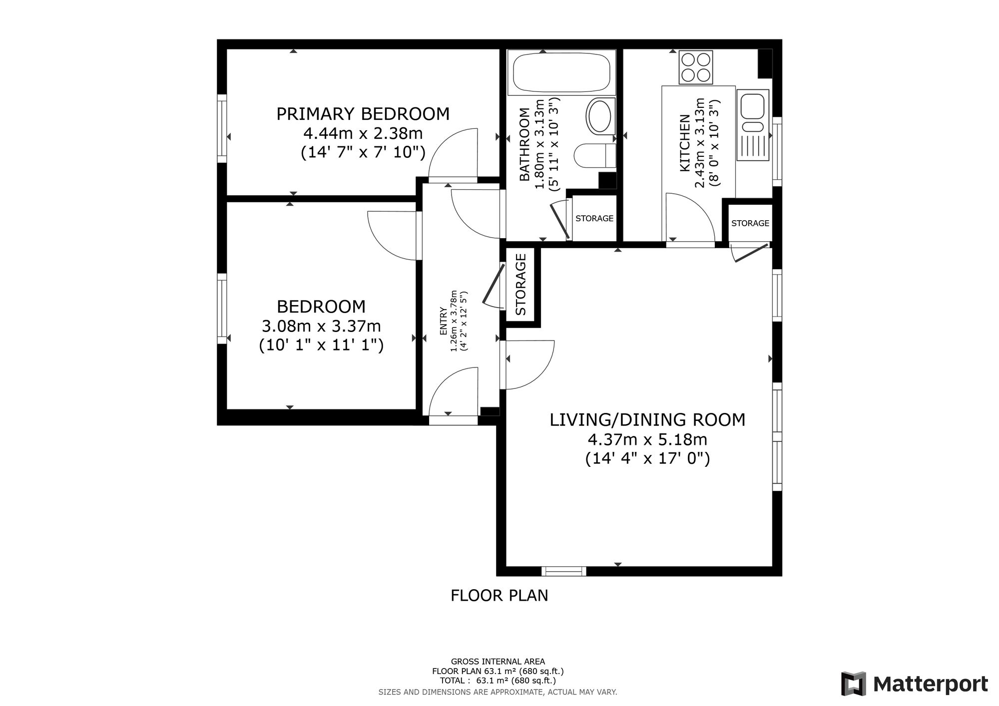 Flat 18, Pevensey Court, Maidstone floorplan